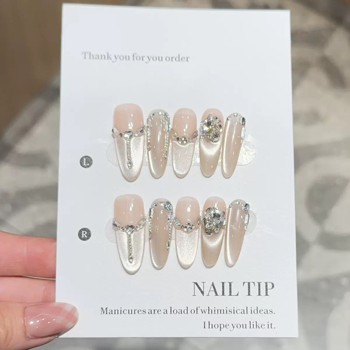 Handmade press-on nails, reusable.