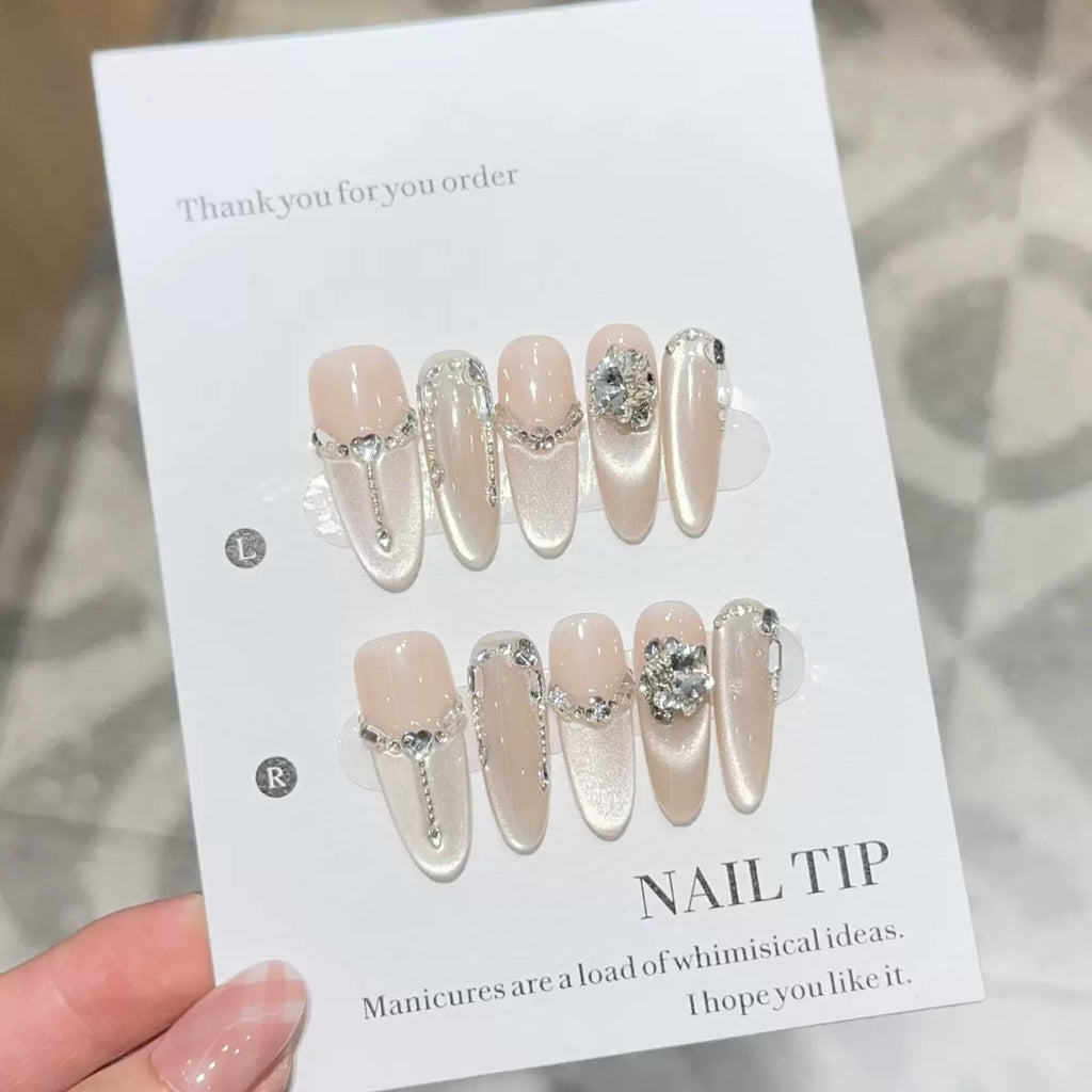 Handmade press-on nails, reusable.