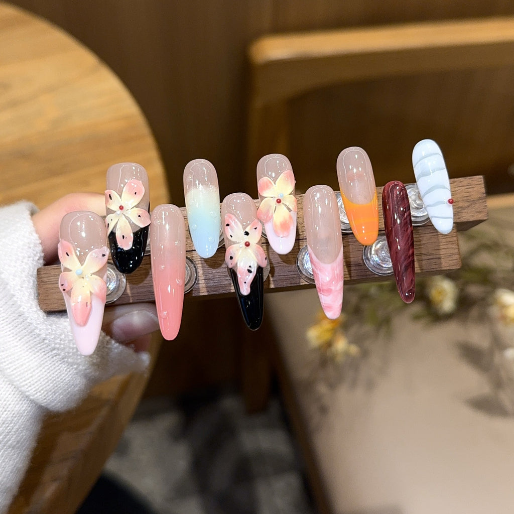 Handmade press-on nails, reusable.