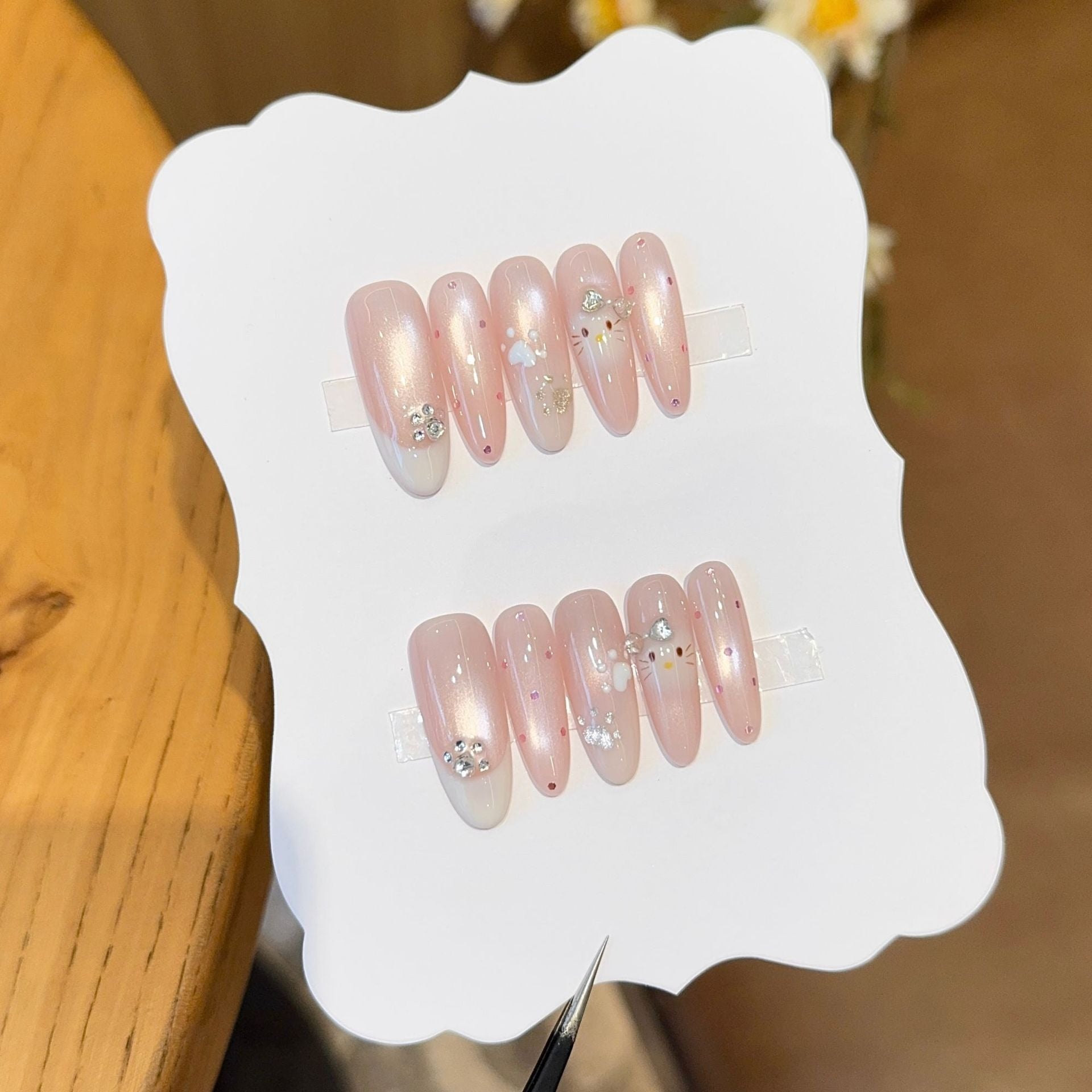 Handmade press-on nails, reusable.