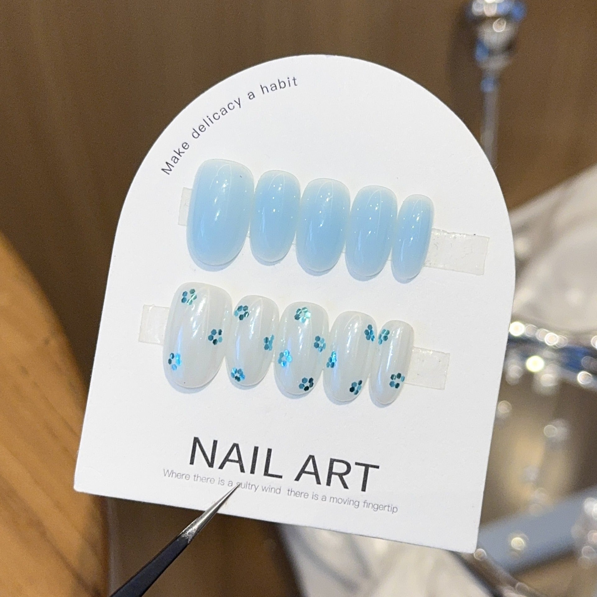 Handmade press-on nails, reusable.