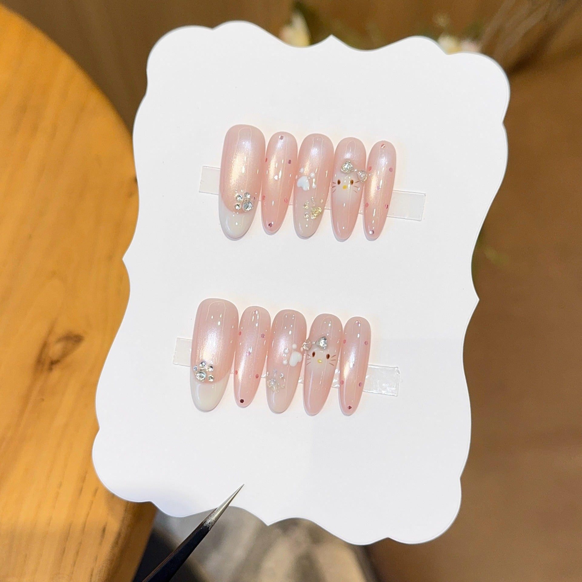 Handmade press-on nails, reusable.