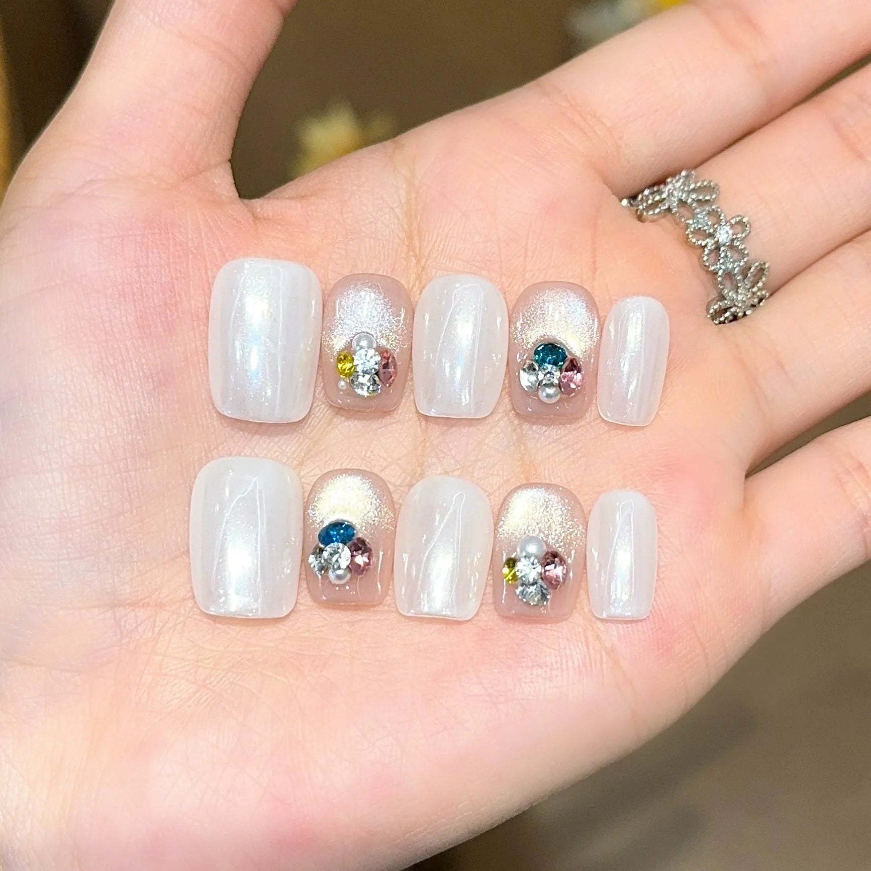 Handmade press-on nails, reusable.
