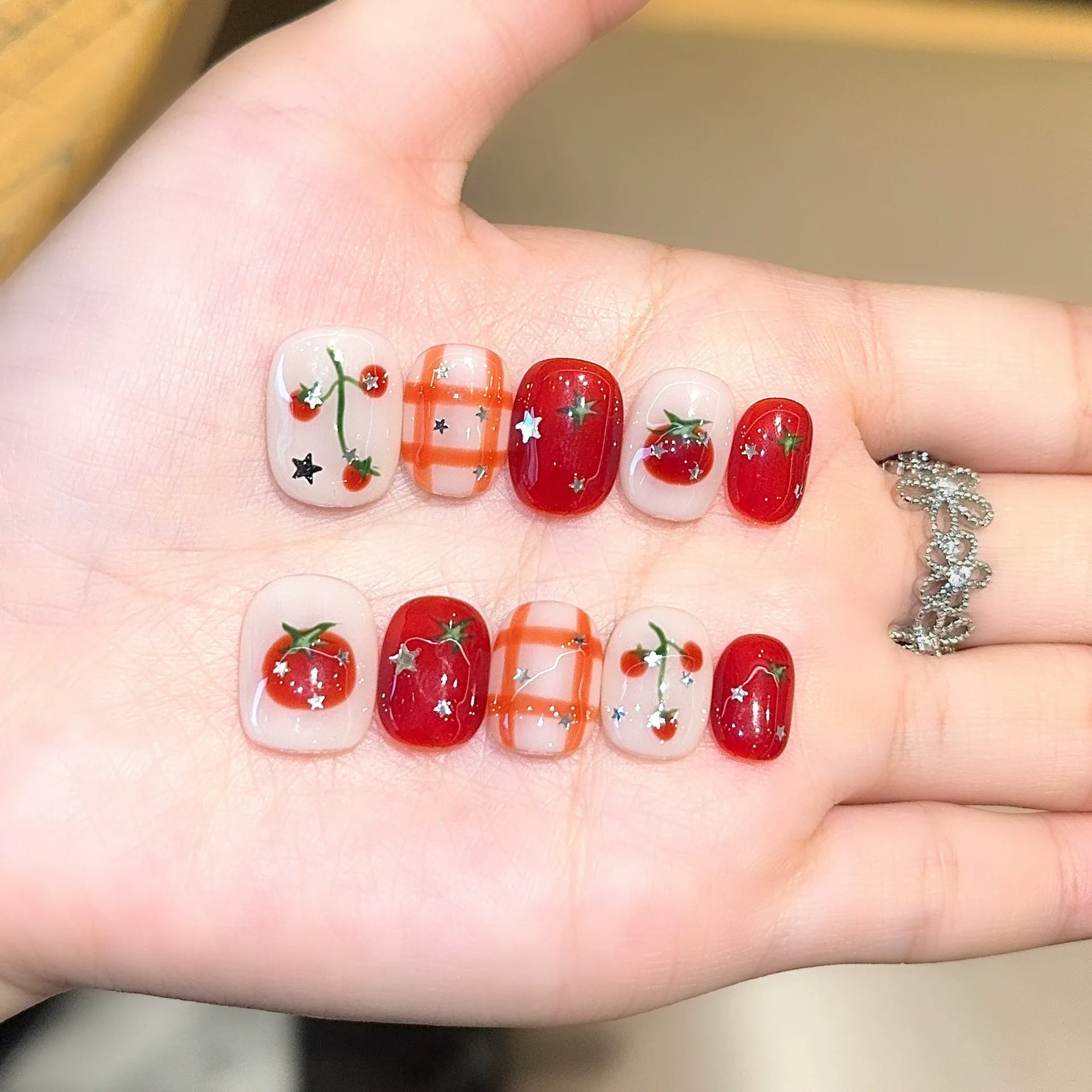 Handmade press-on nails, reusable.