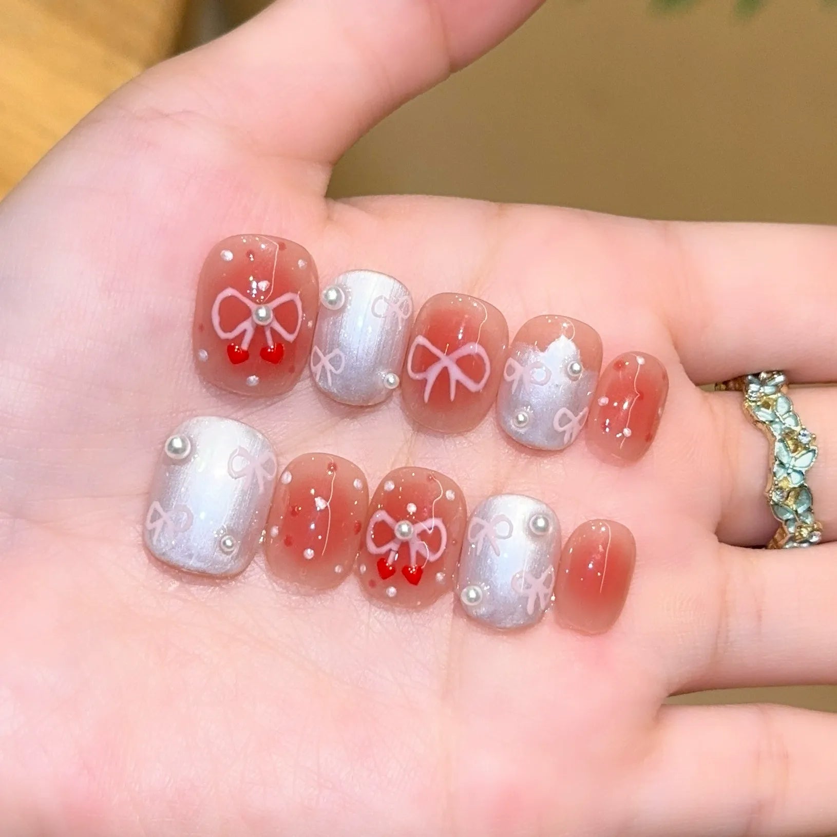 Handmade press-on nails, reusable.
