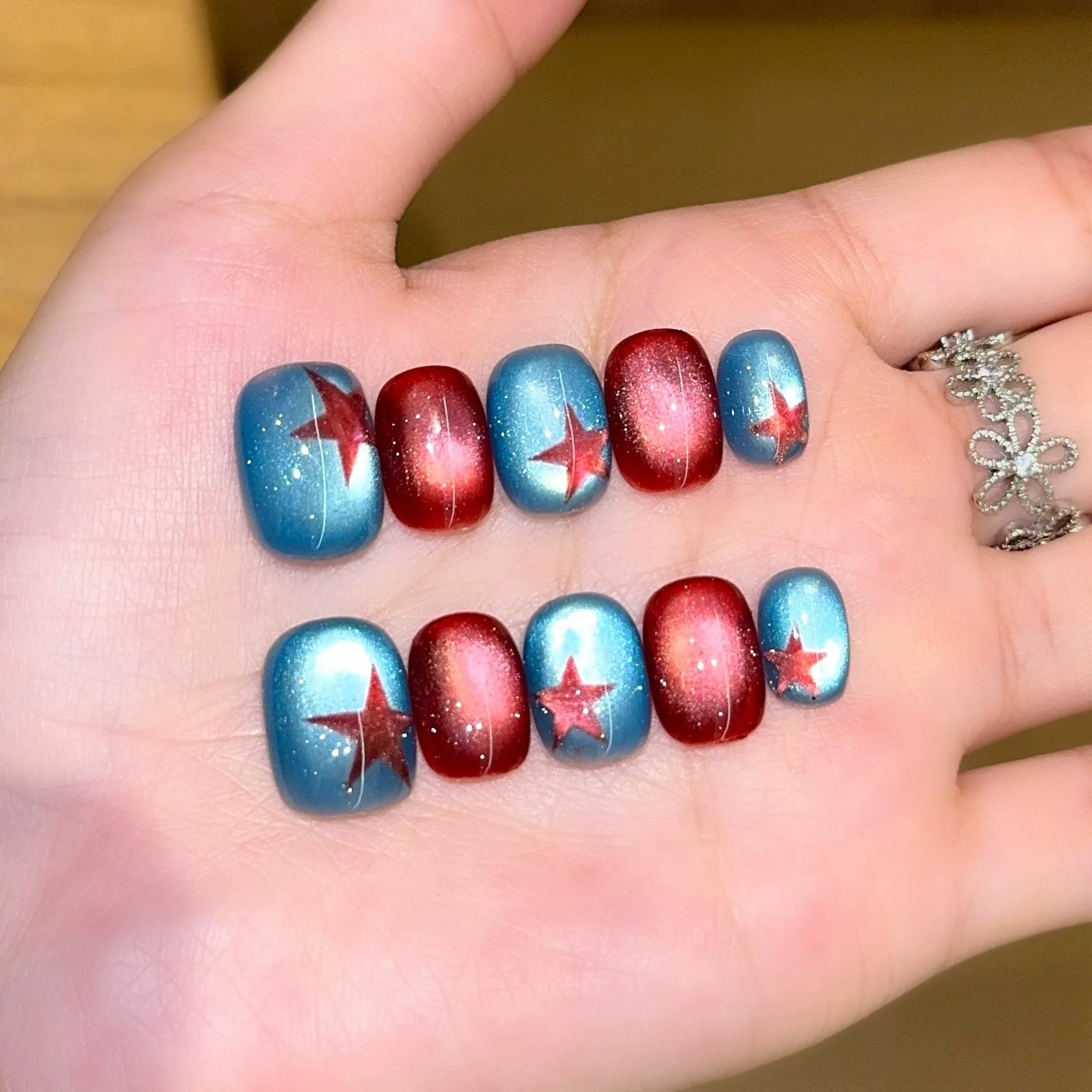 Handmade press-on nails, reusable.