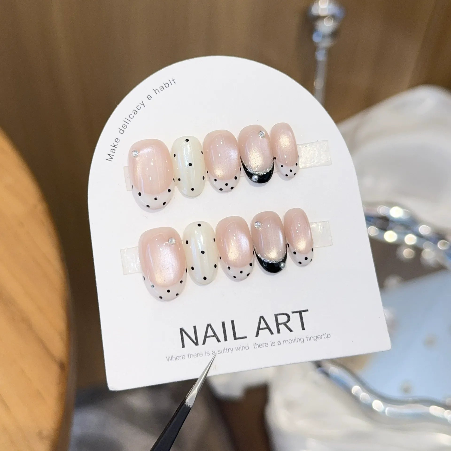 Handmade press-on nails, reusable.