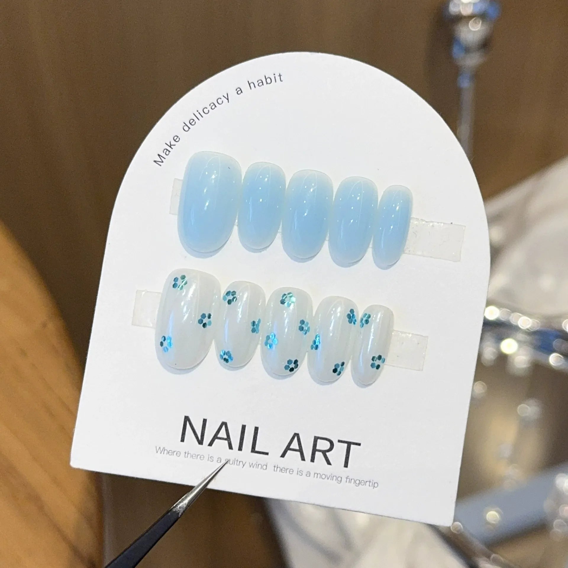 Handmade press-on nails, reusable.