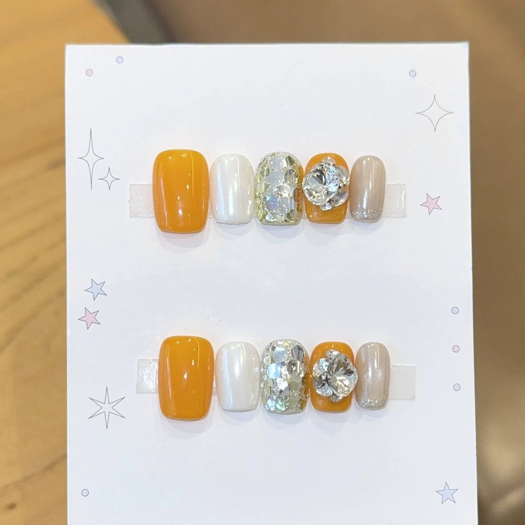 Handmade press-on nails, reusable.