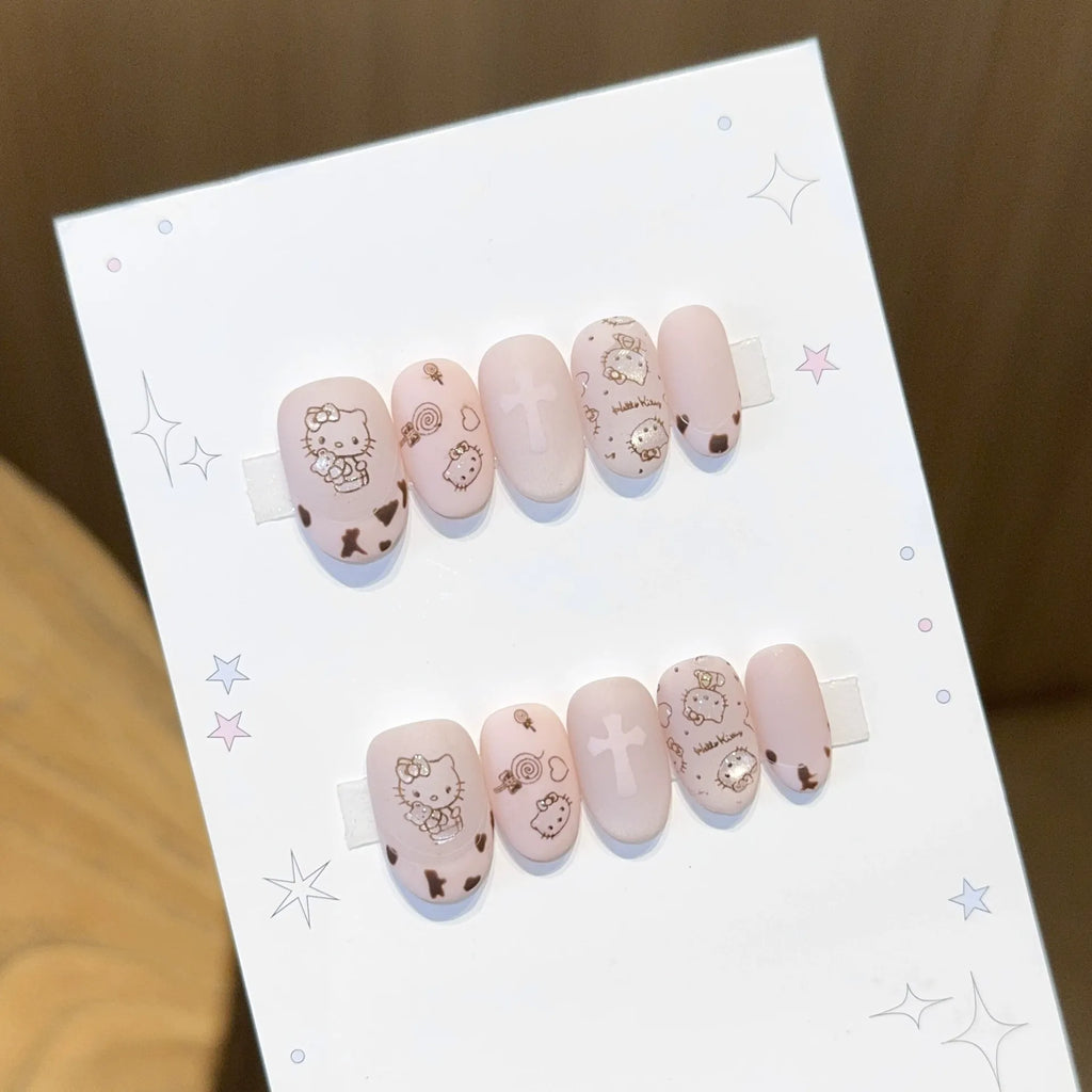 Handmade press-on nails, reusable.