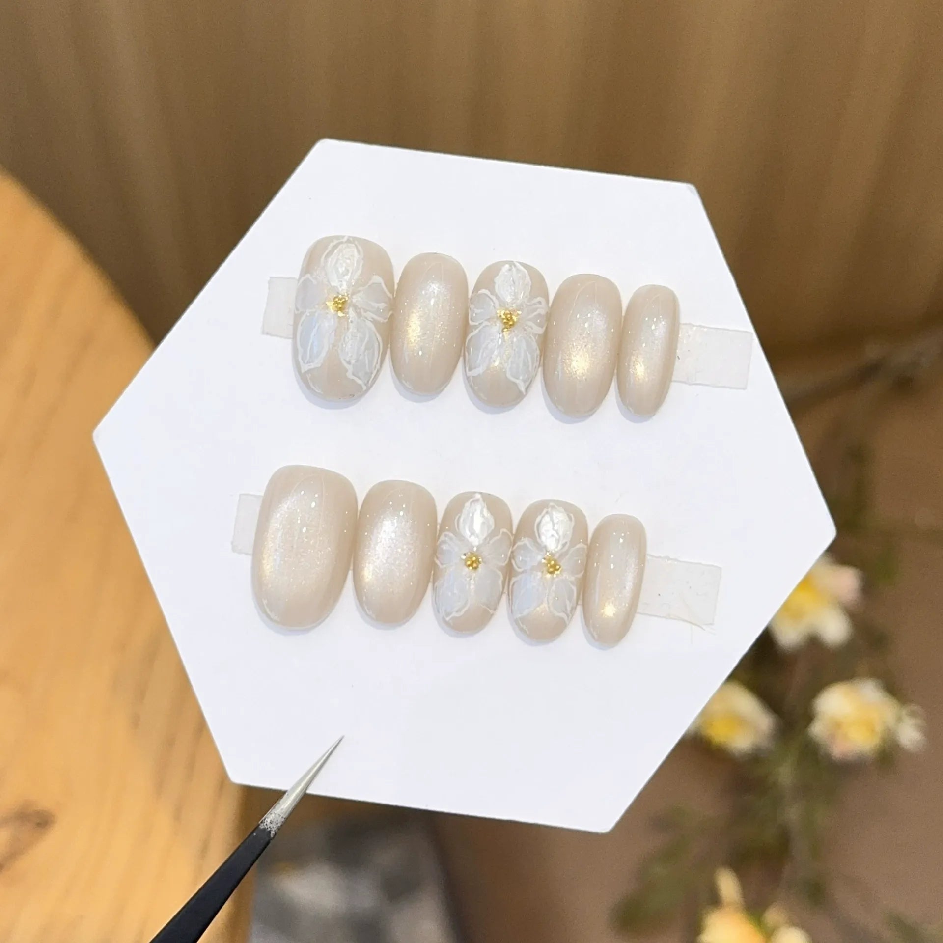 Handmade press-on nails, reusable.