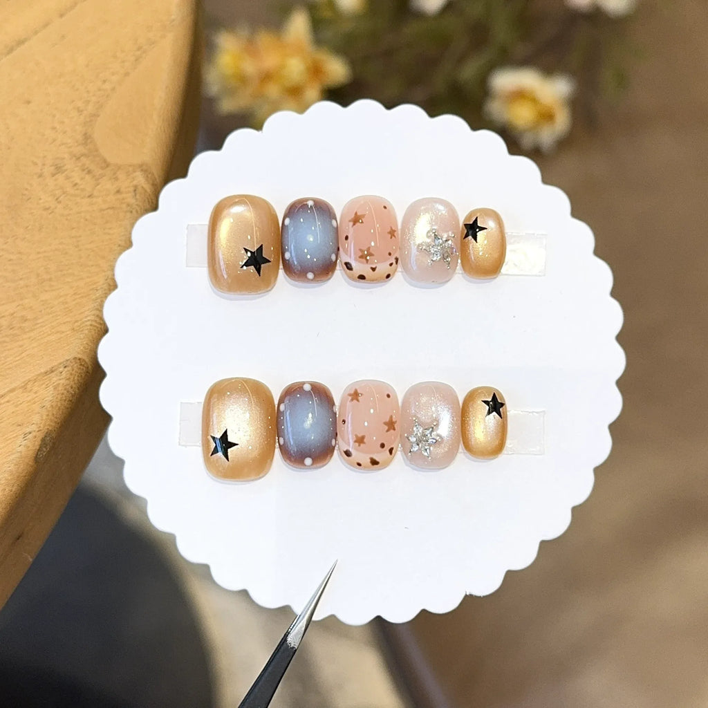 Handmade press-on nails, reusable.