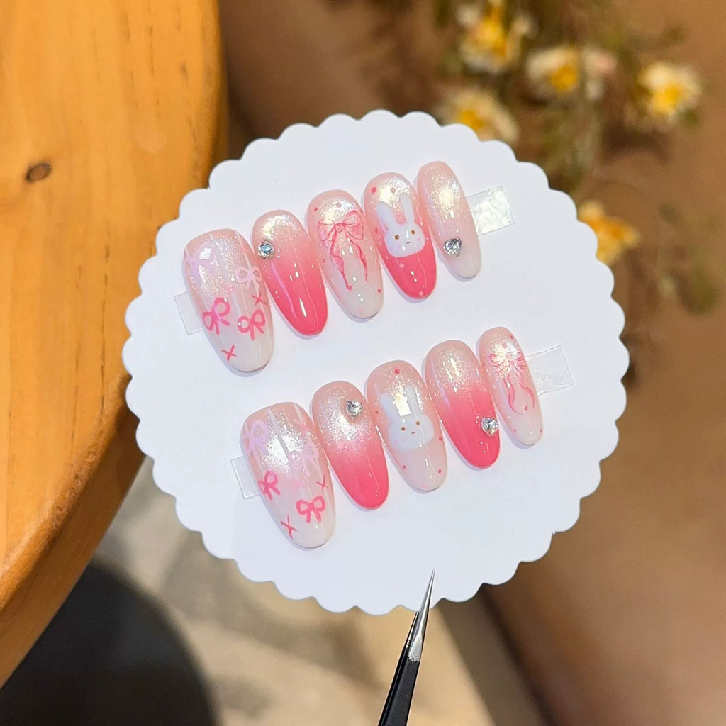 Handmade press-on nails, reusable.