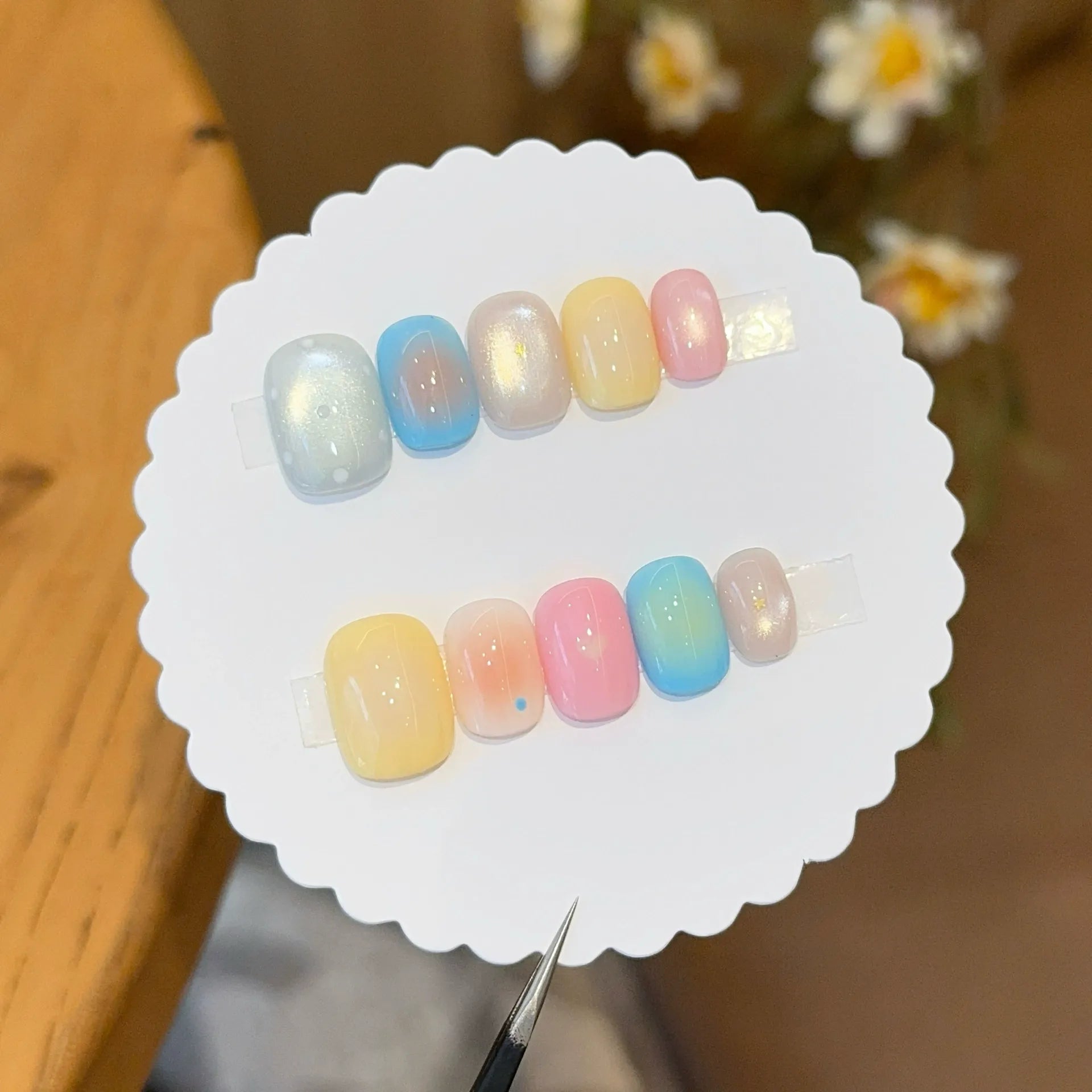 Handmade press-on nails, reusable.