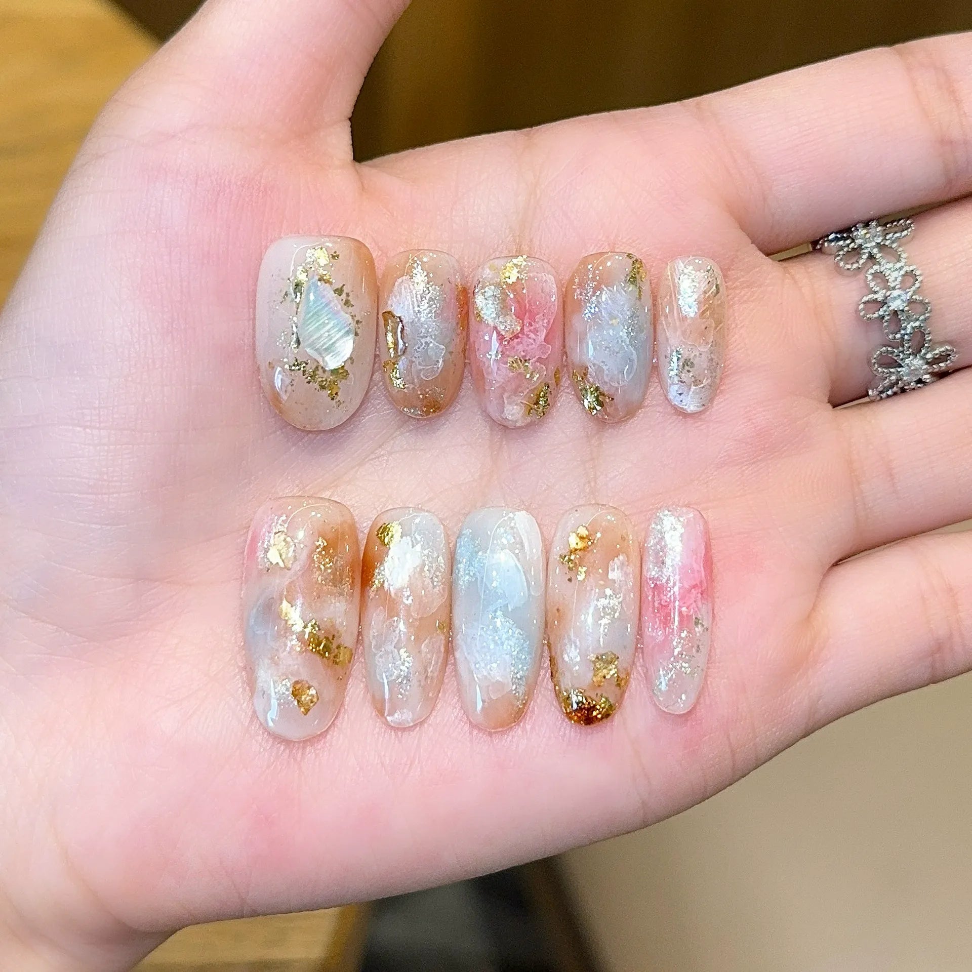 Handmade press-on nails, reusable.