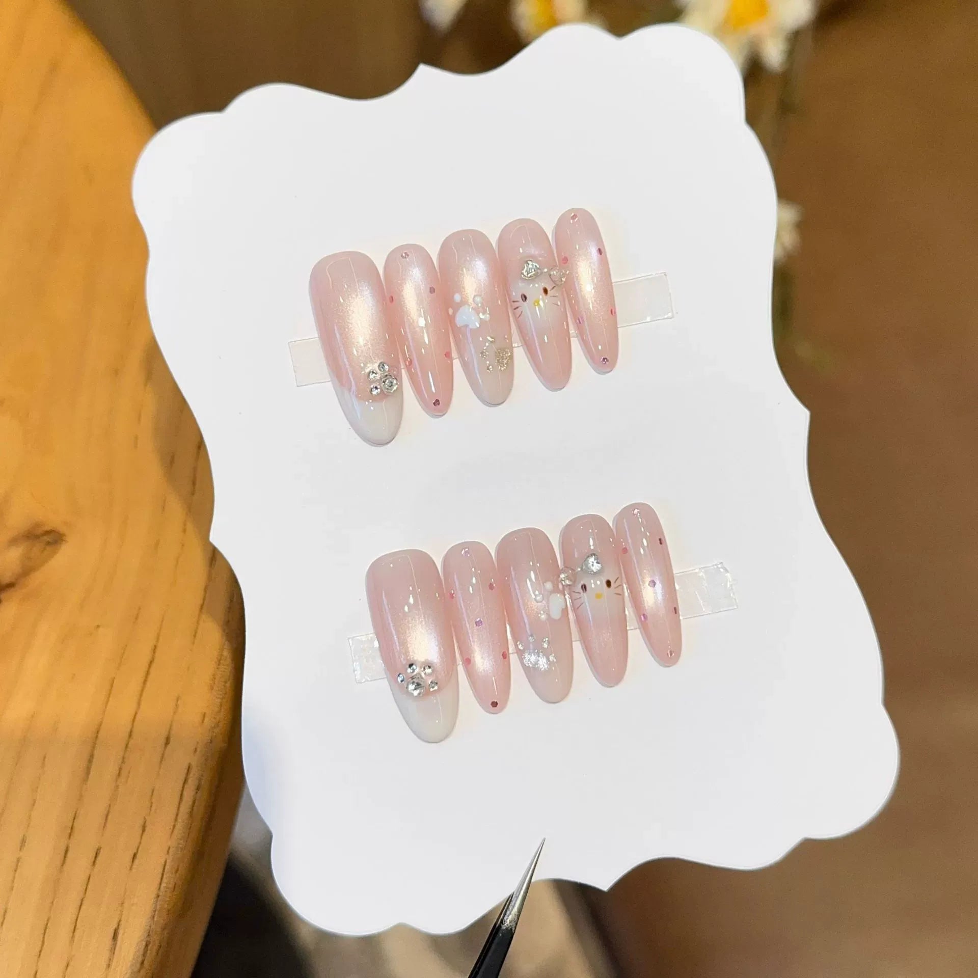 Handmade press-on nails, reusable.