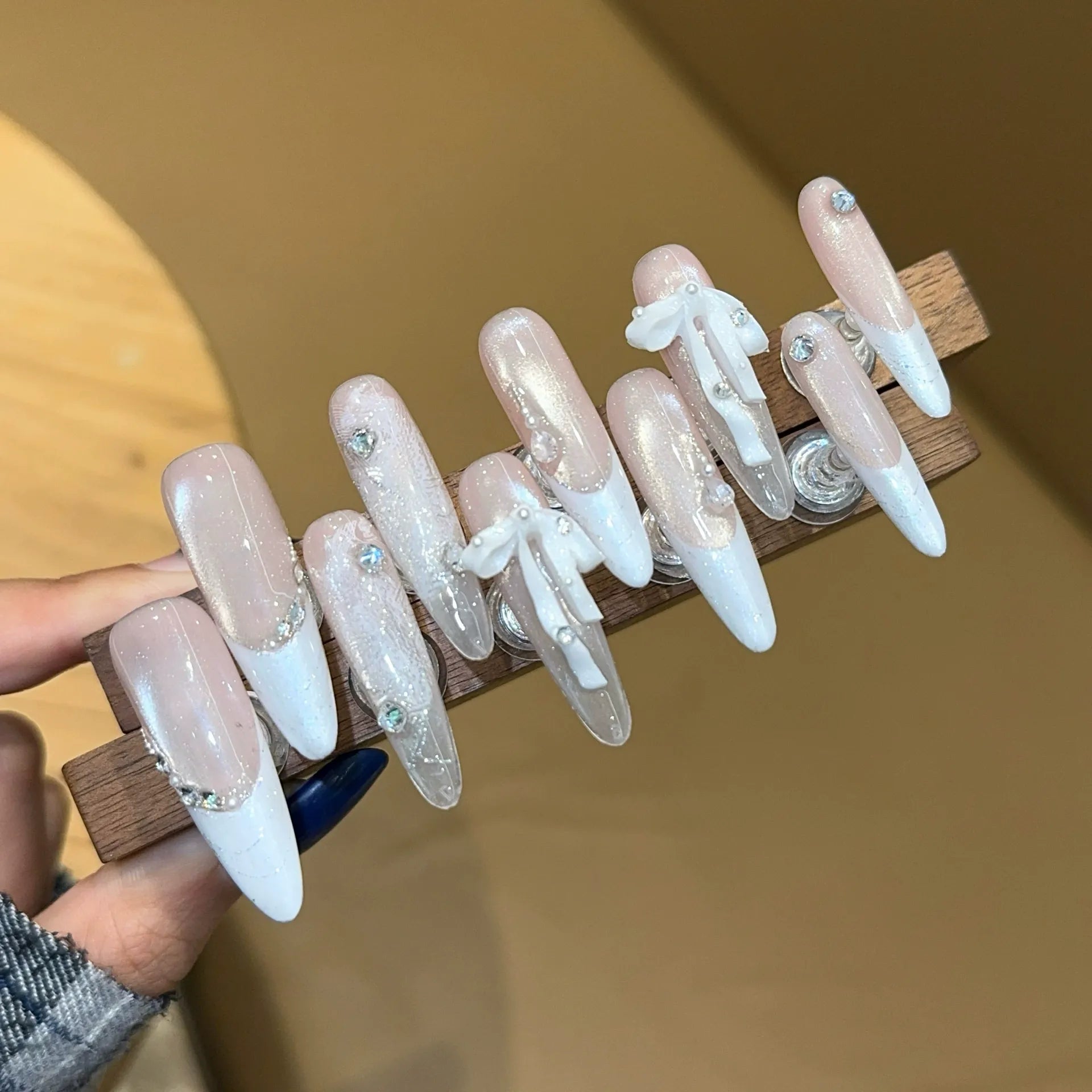 Handmade press-on nails, reusable.