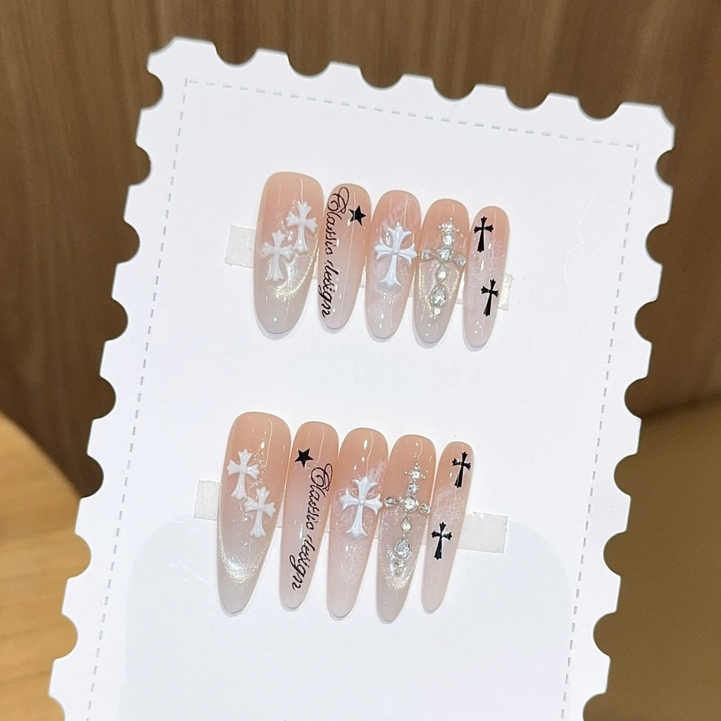 Handmade press-on nails, reusable.