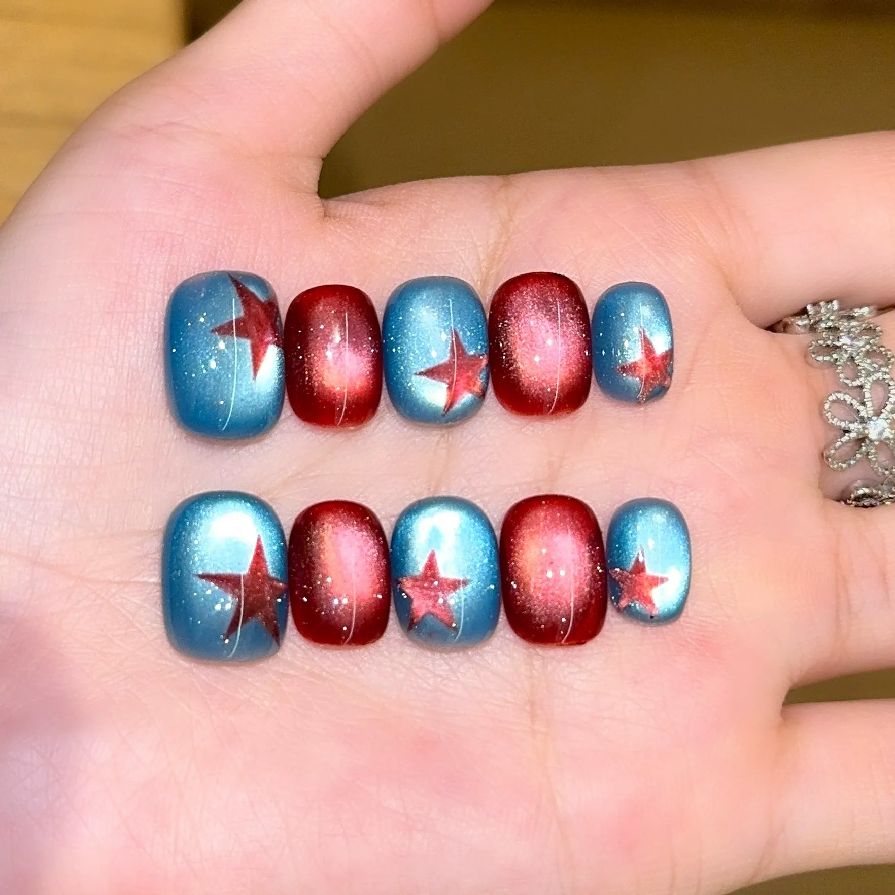 Handmade press-on nails, reusable.