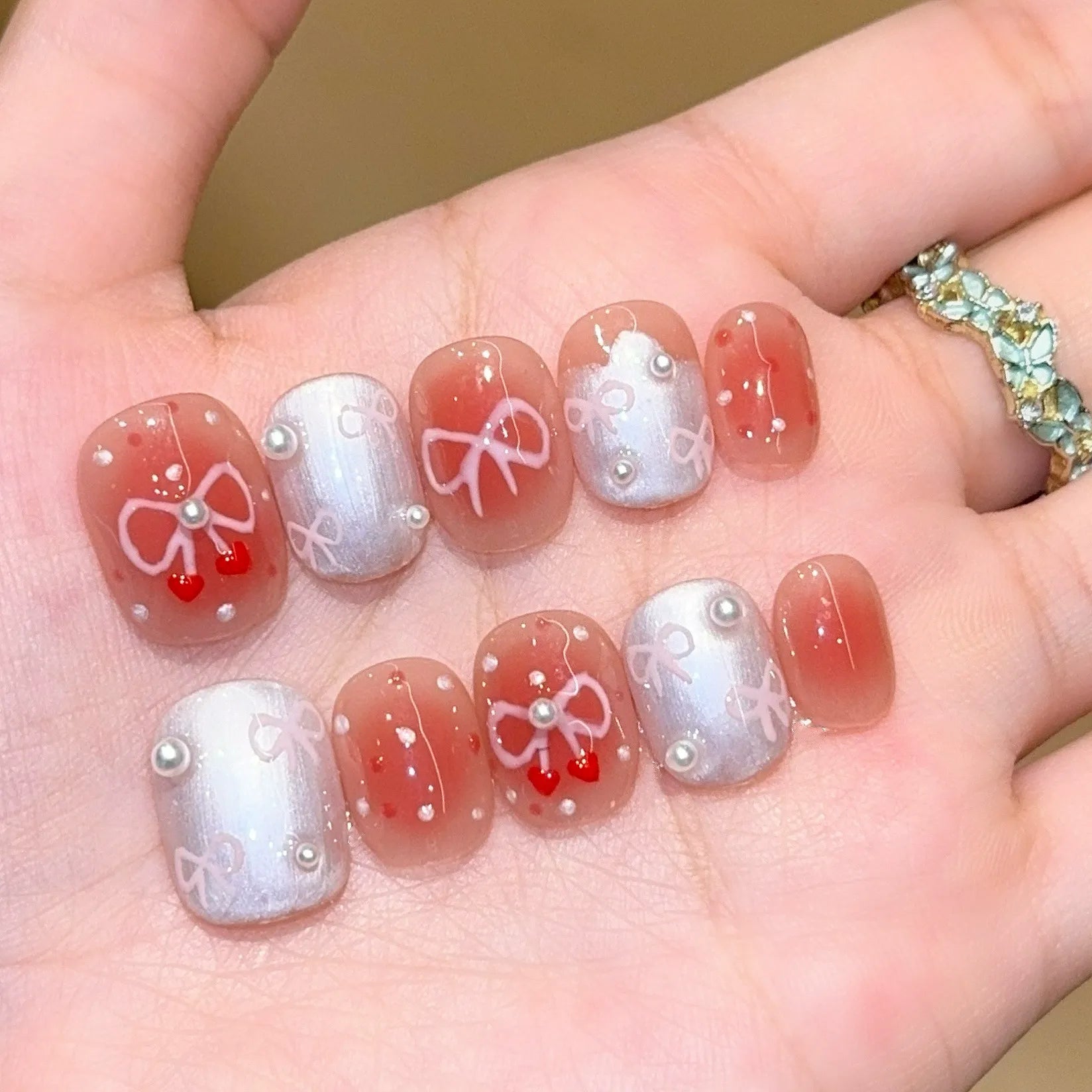 Handmade press-on nails, reusable.