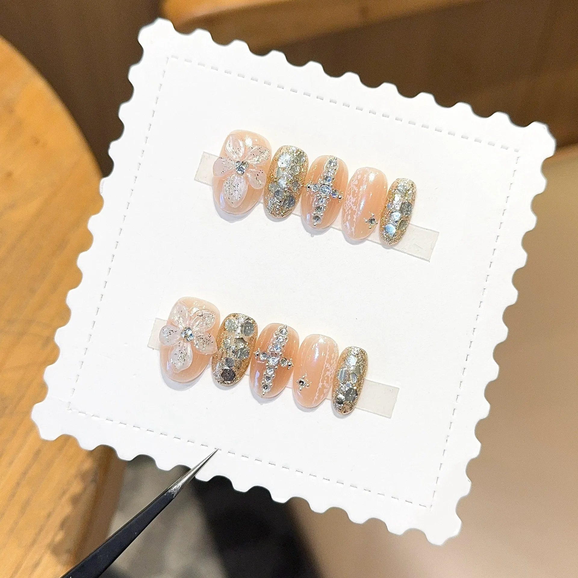 Handmade press-on nails, reusable.