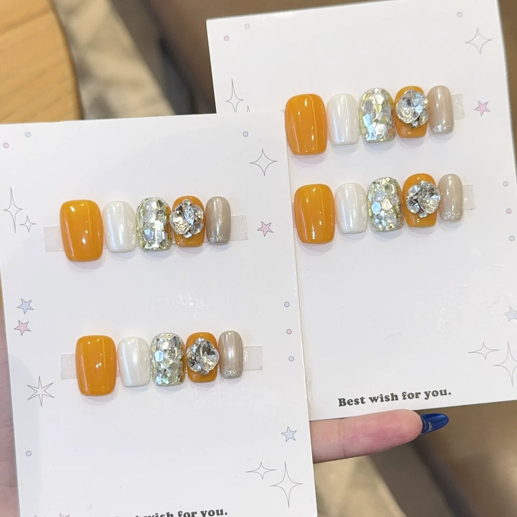 Handmade press-on nails, reusable.