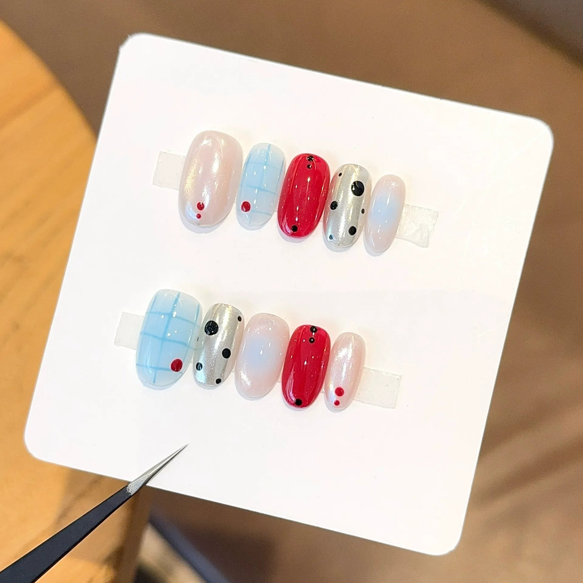 Handmade press-on nails, reusable.