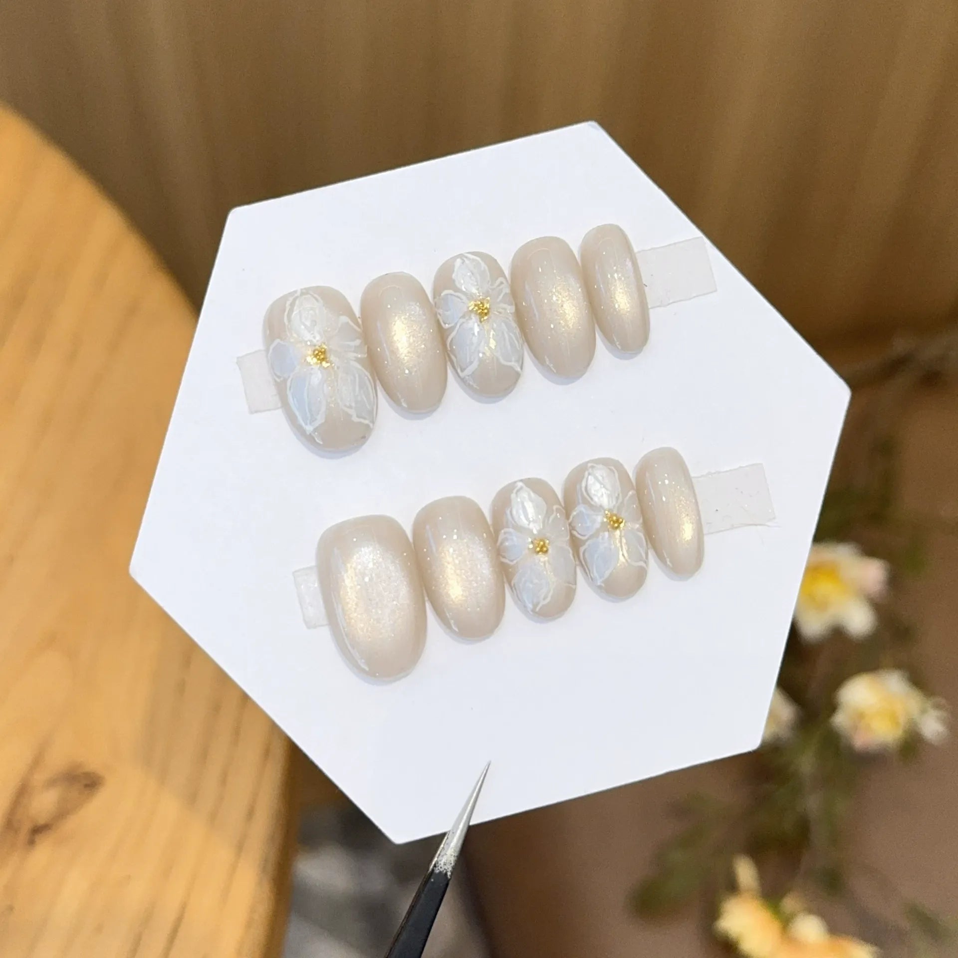 Handmade press-on nails, reusable.