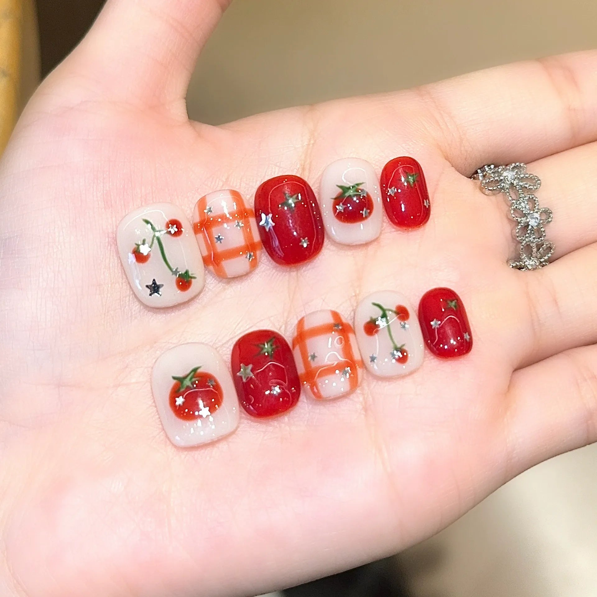 Handmade press-on nails, reusable.