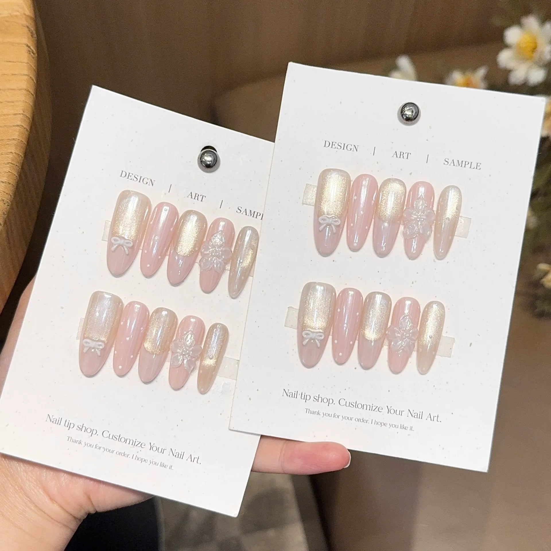 Handmade press-on nails, reusable.