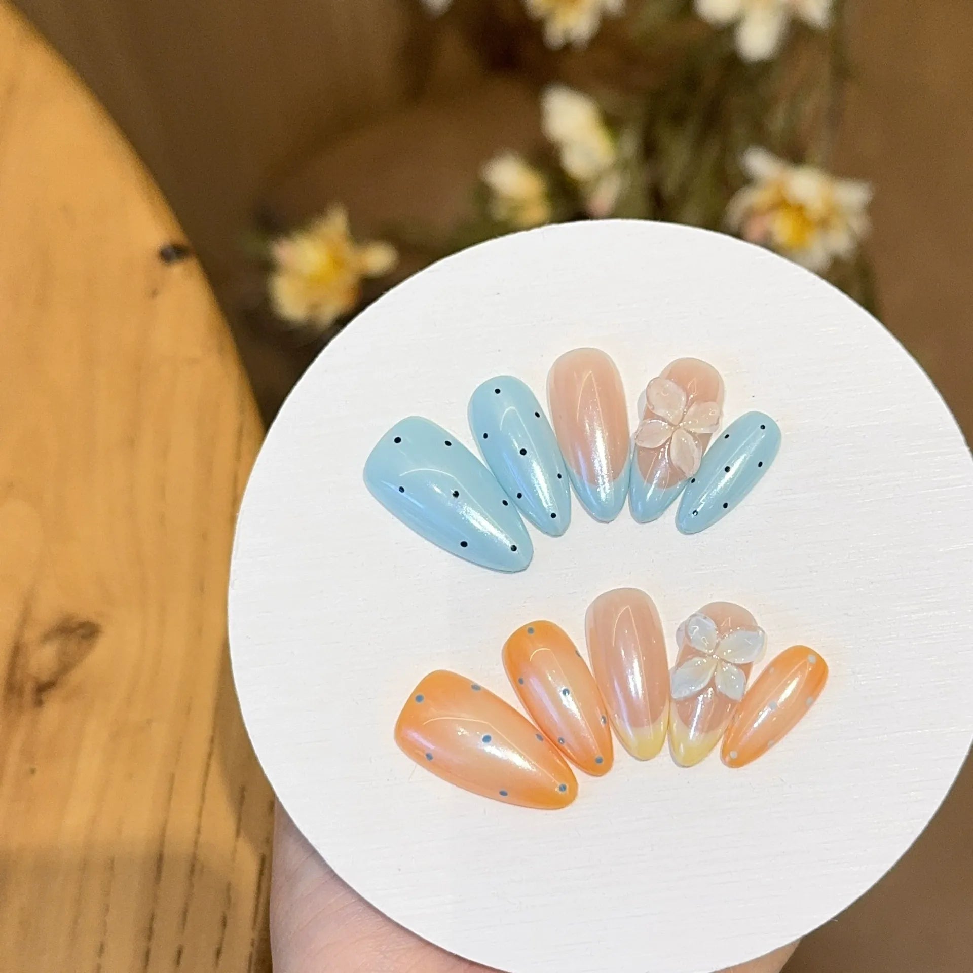 Handmade press-on nails, reusable.