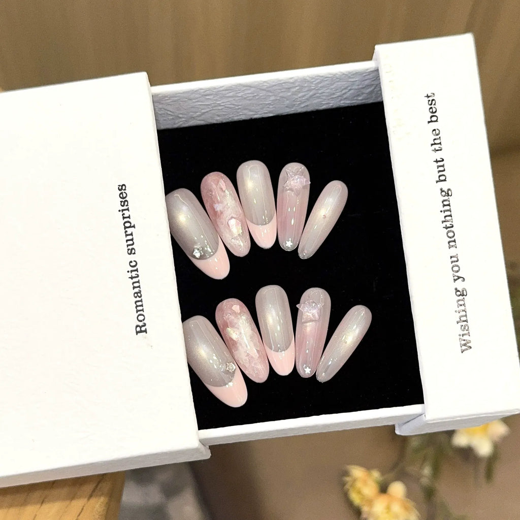 Handmade press-on nails, reusable.