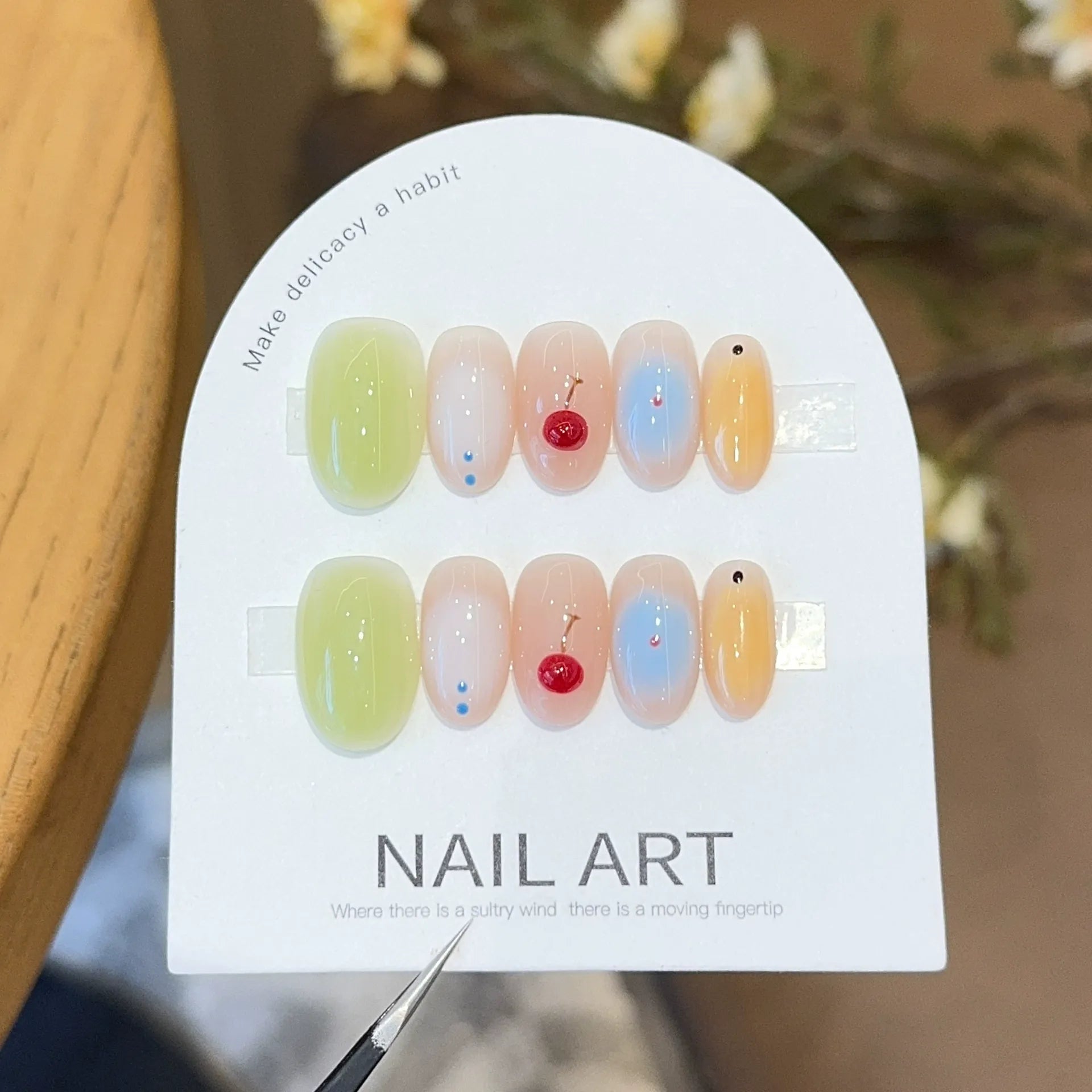 Handmade press-on nails, reusable.