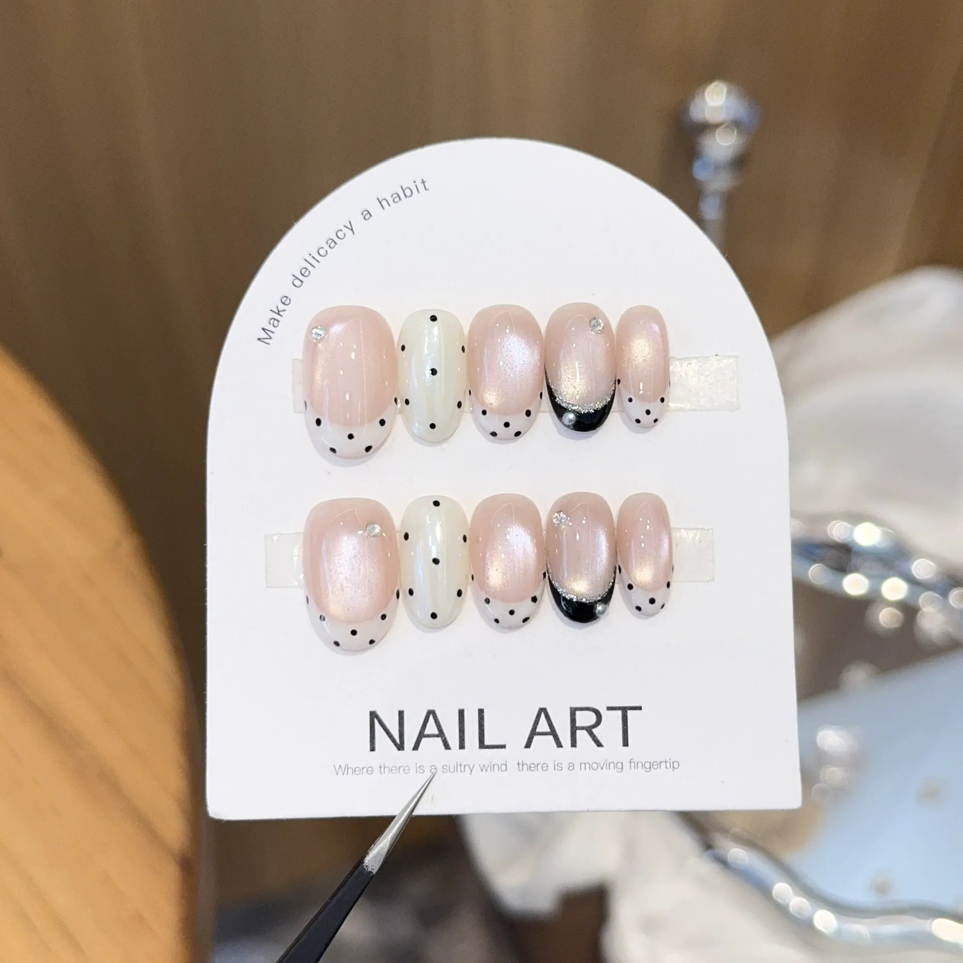 Handmade press-on nails, reusable.