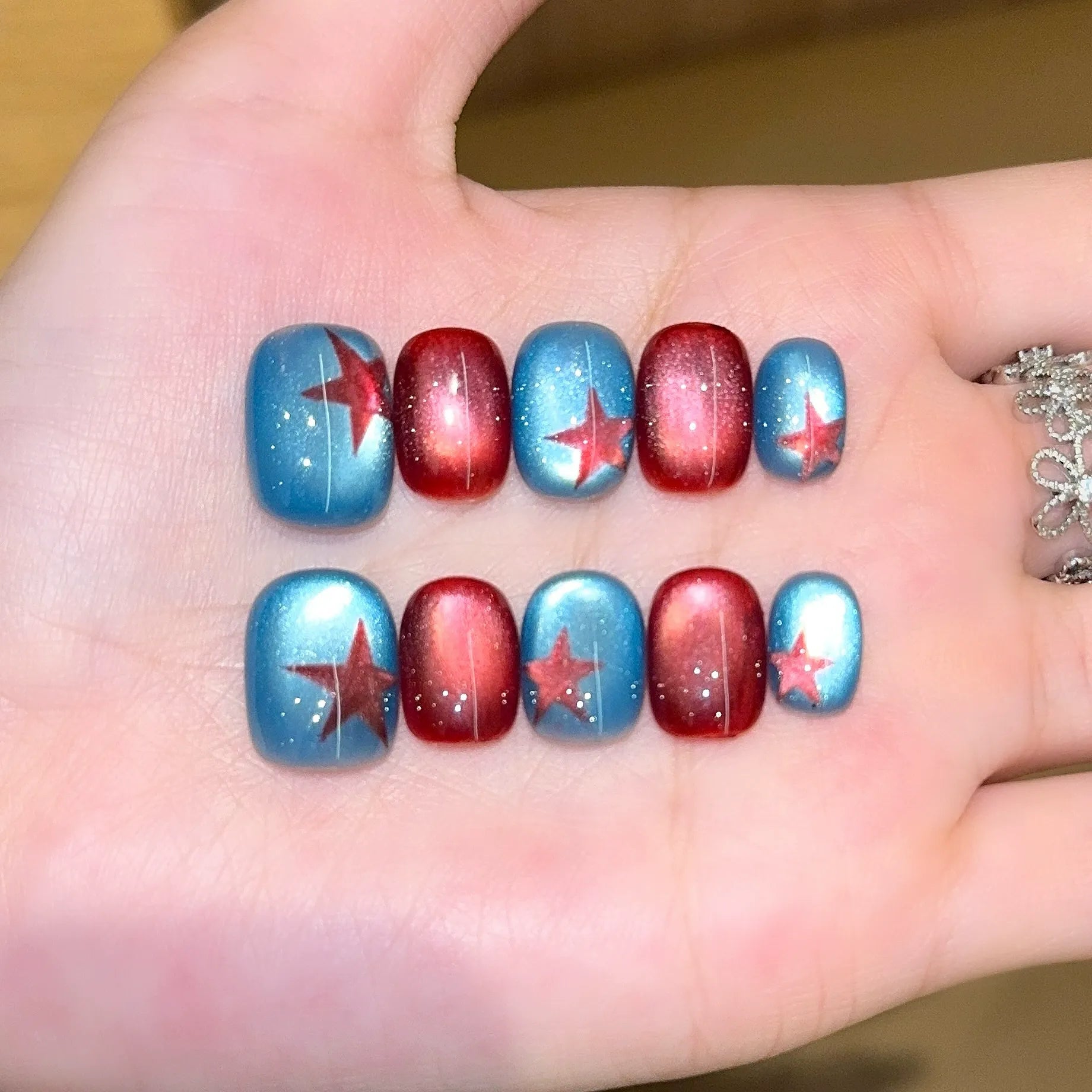 Handmade press-on nails, reusable.