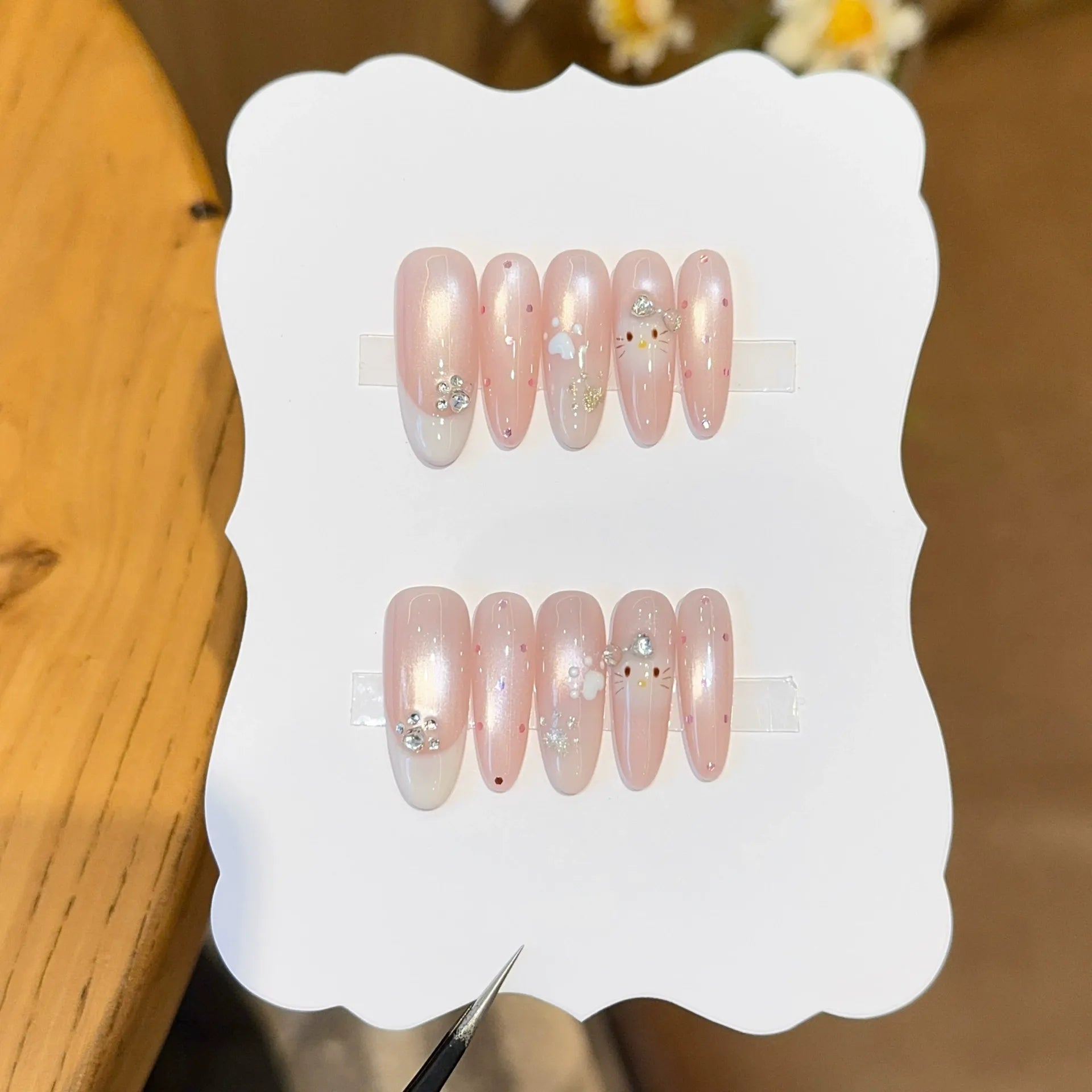 Handmade press-on nails, reusable.