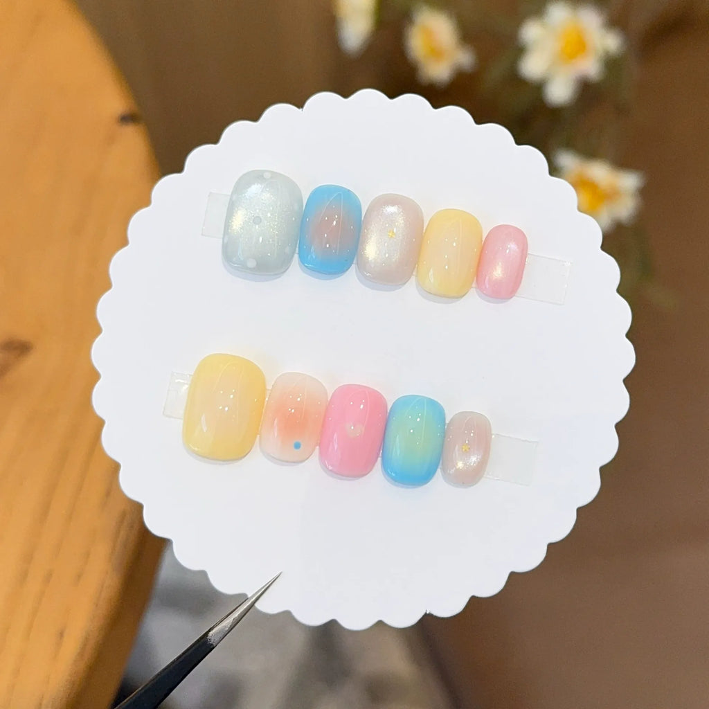 Handmade press-on nails, reusable.