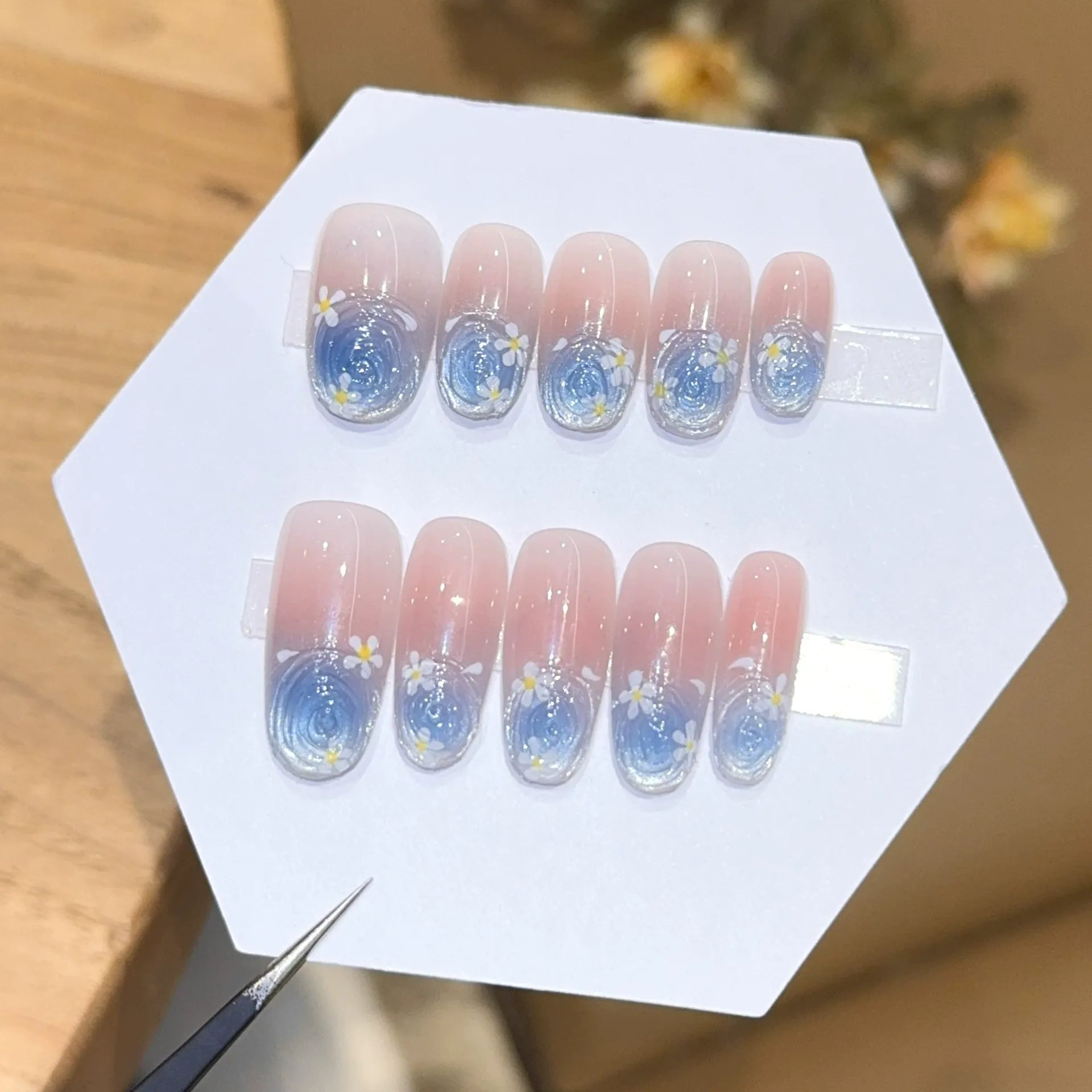 Handmade press-on nails, reusable.
