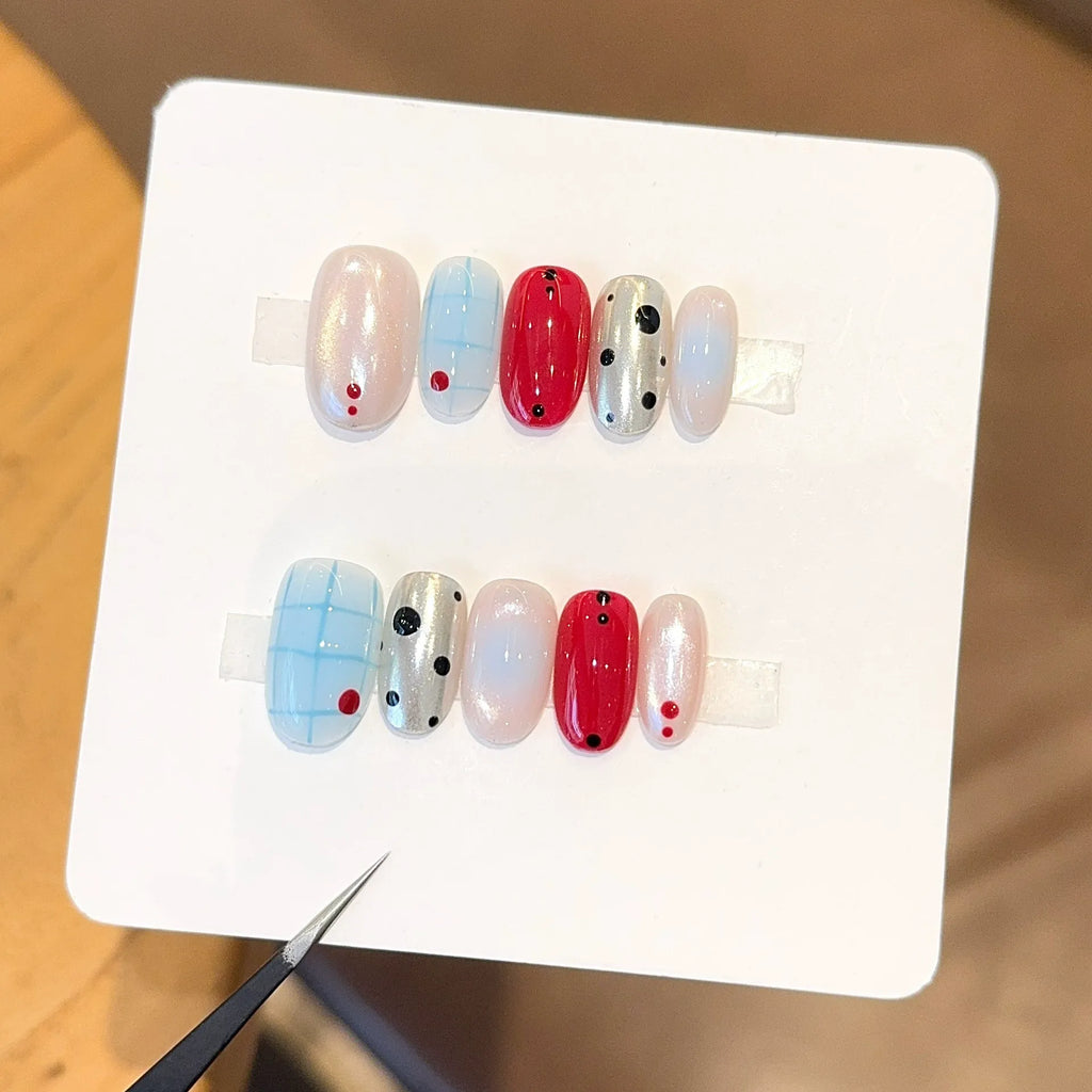 Handmade press-on nails, reusable.