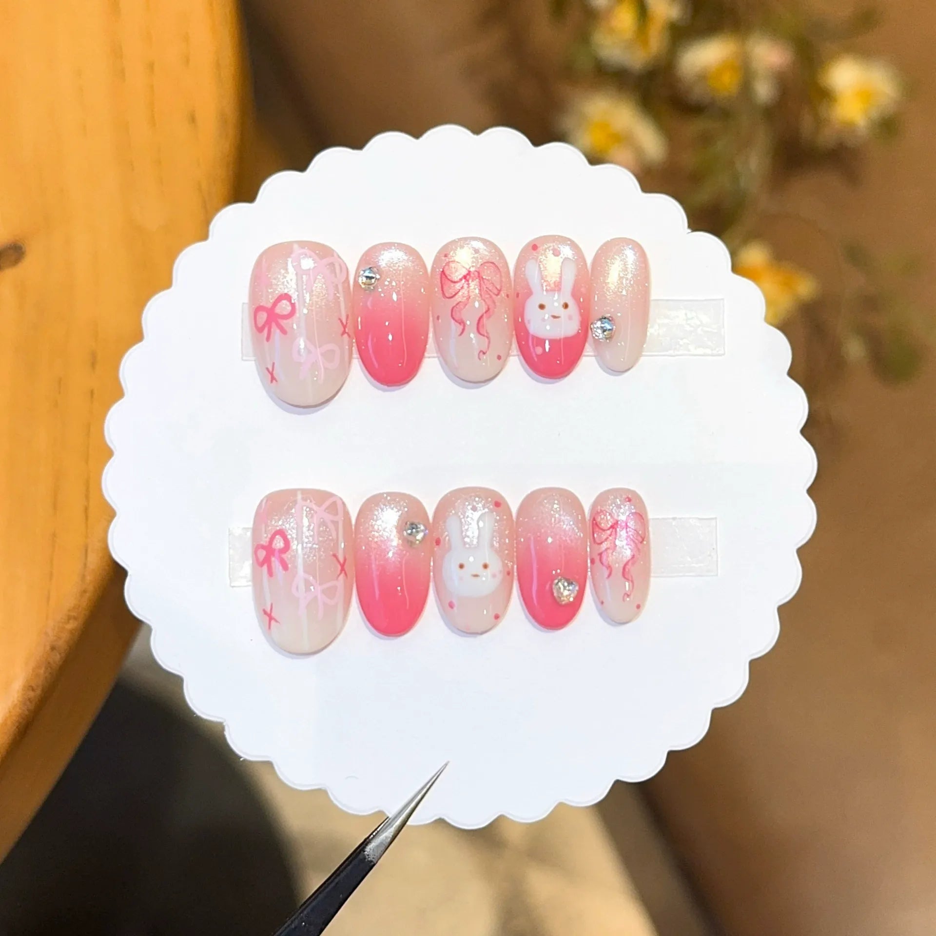 Handmade press-on nails, reusable.
