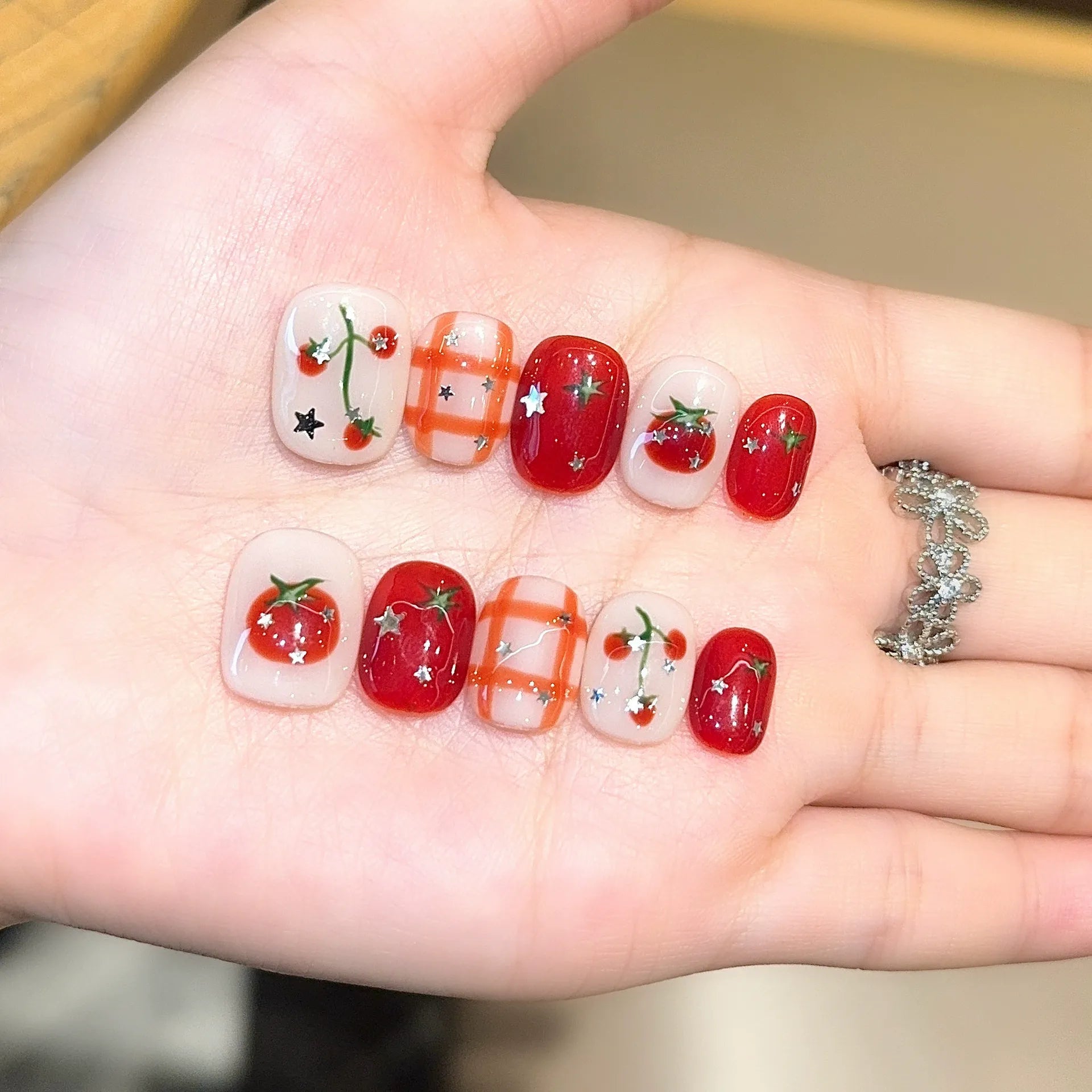 Handmade press-on nails, reusable.
