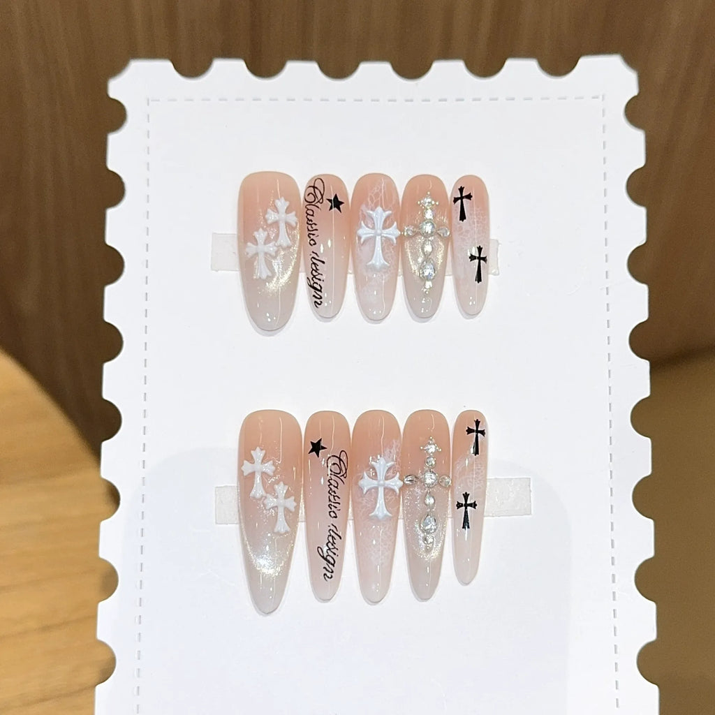 Handmade press-on nails, reusable.