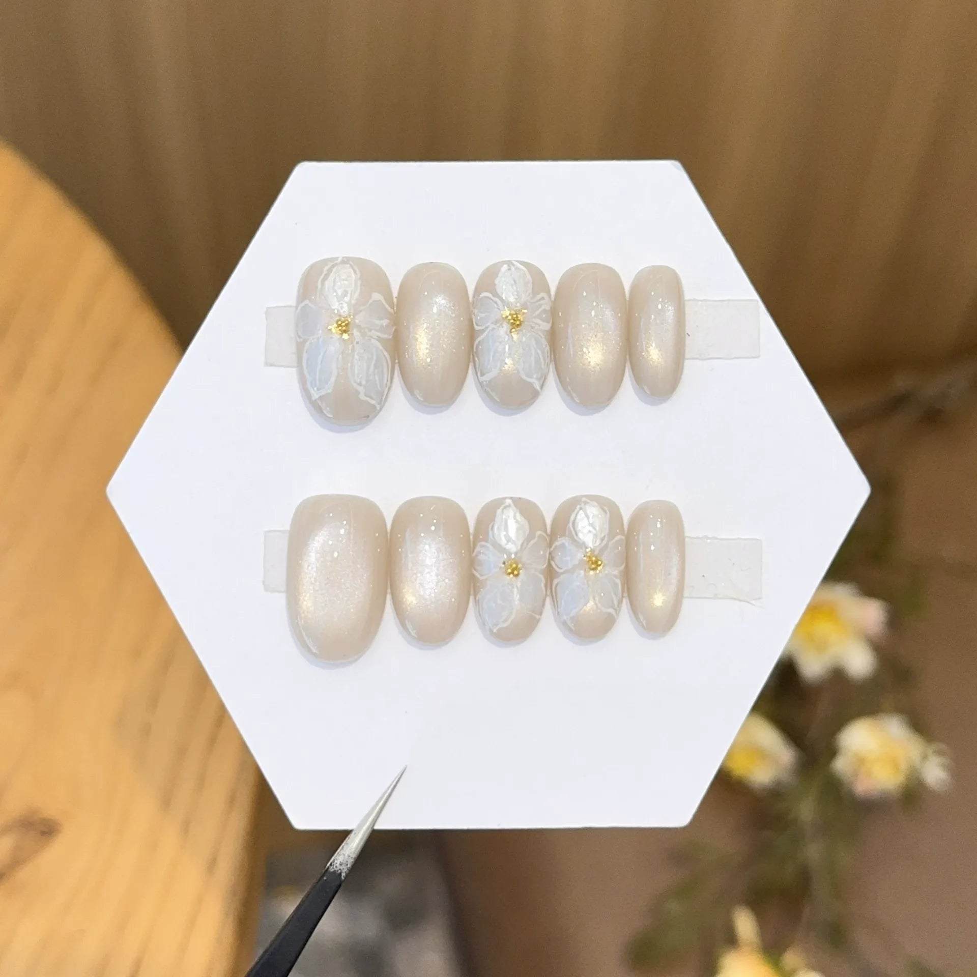 Handmade press-on nails, reusable.