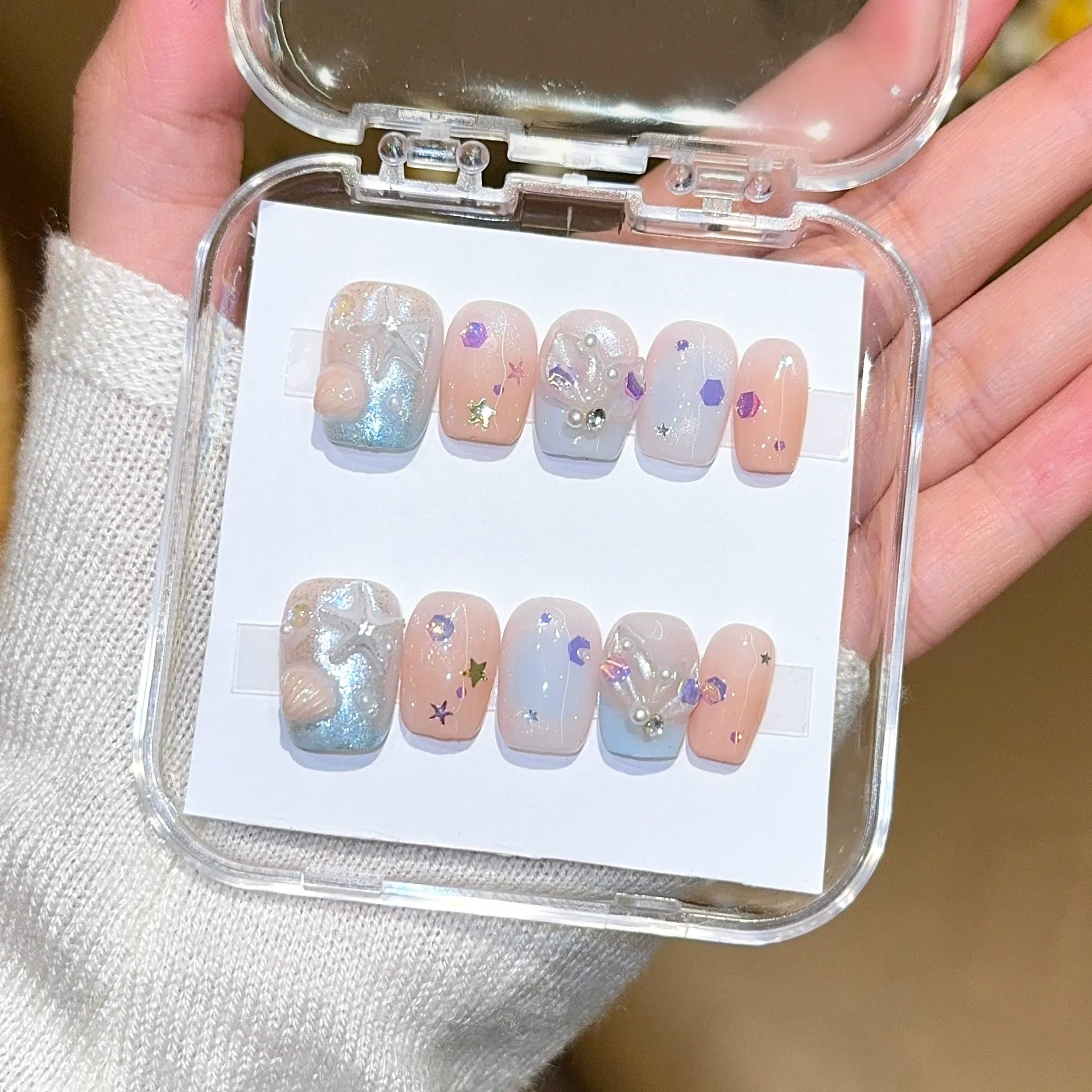 Handmade press-on nails, reusable.