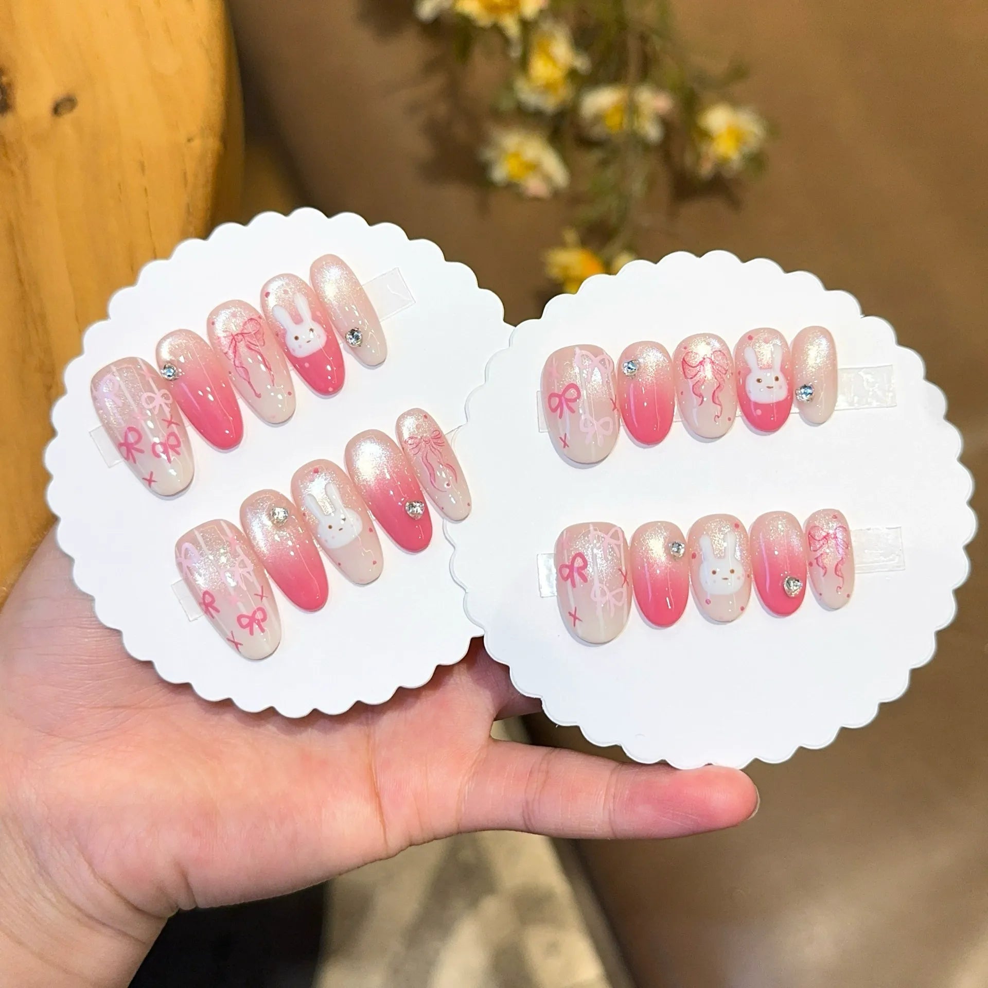 Handmade press-on nails, reusable.