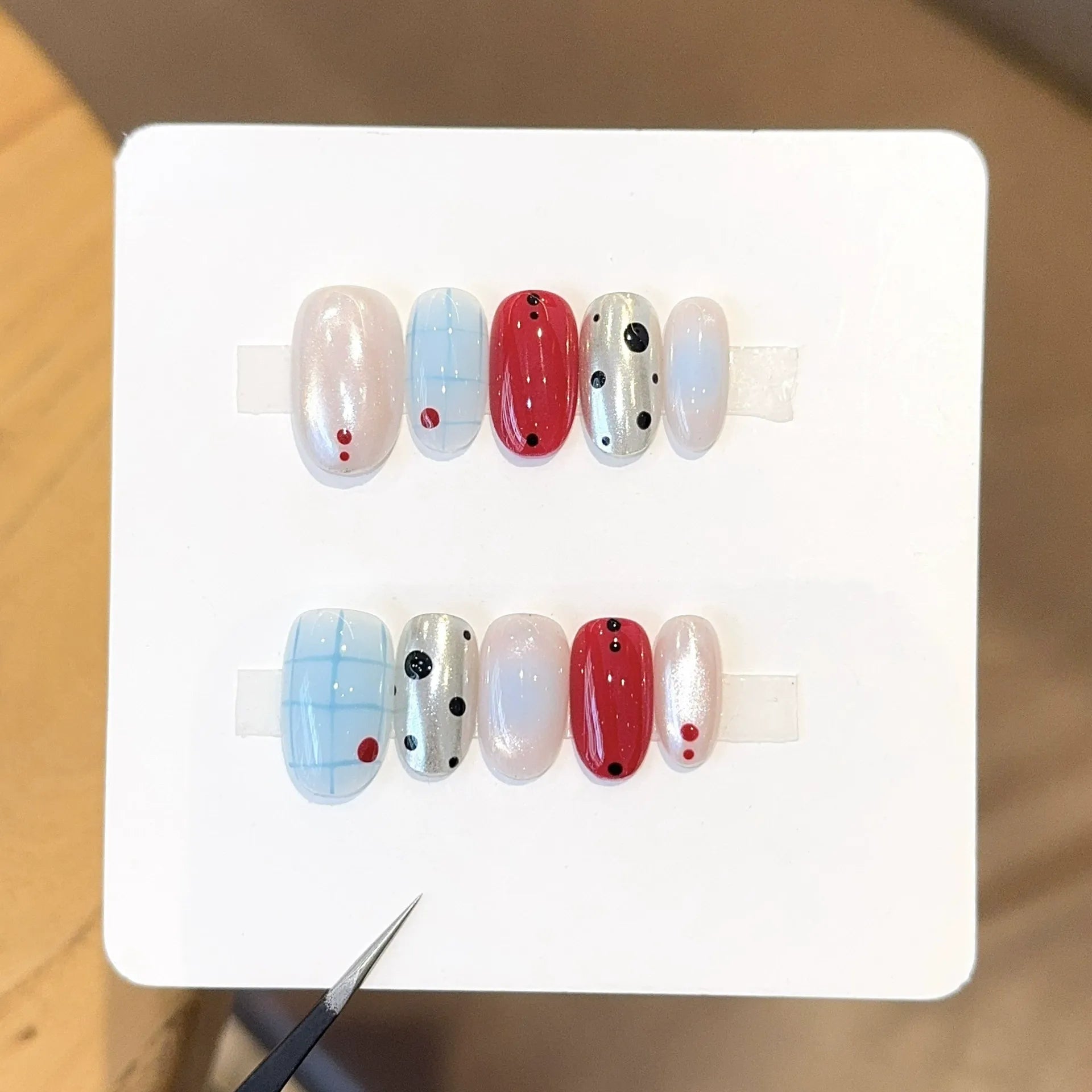 Handmade press-on nails, reusable.