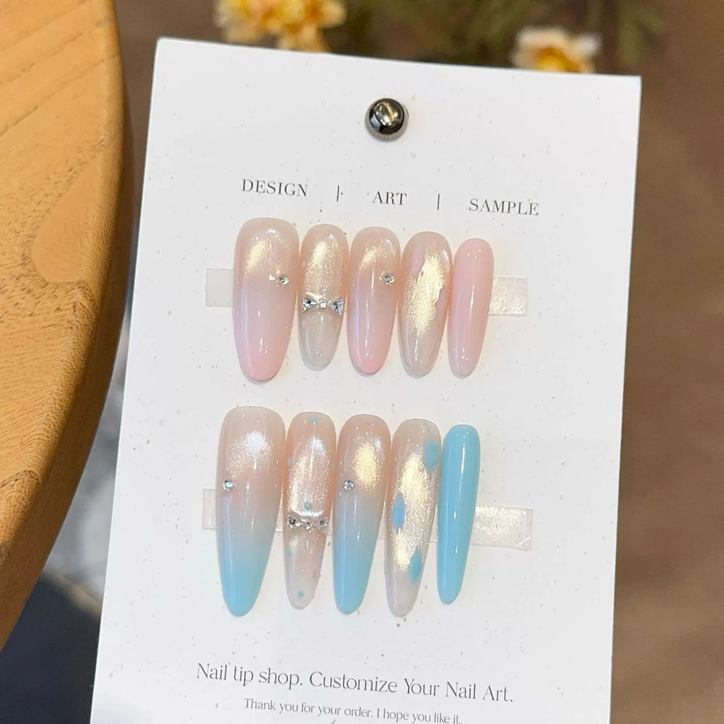 Handmade press-on nails, reusable.