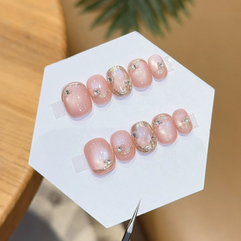Handmade press-on nails, reusable.
