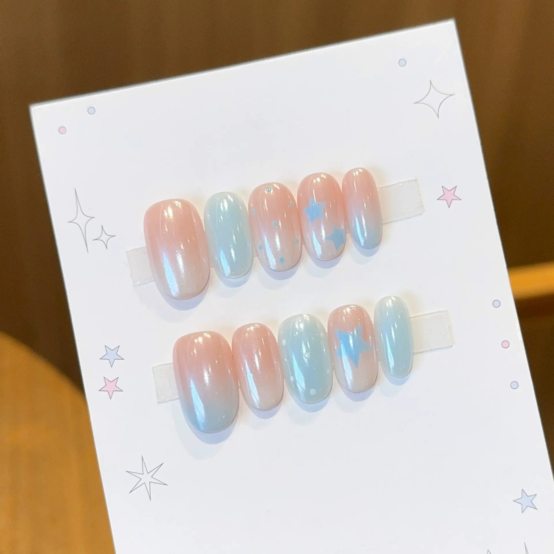 Handmade press-on nails, reusable.