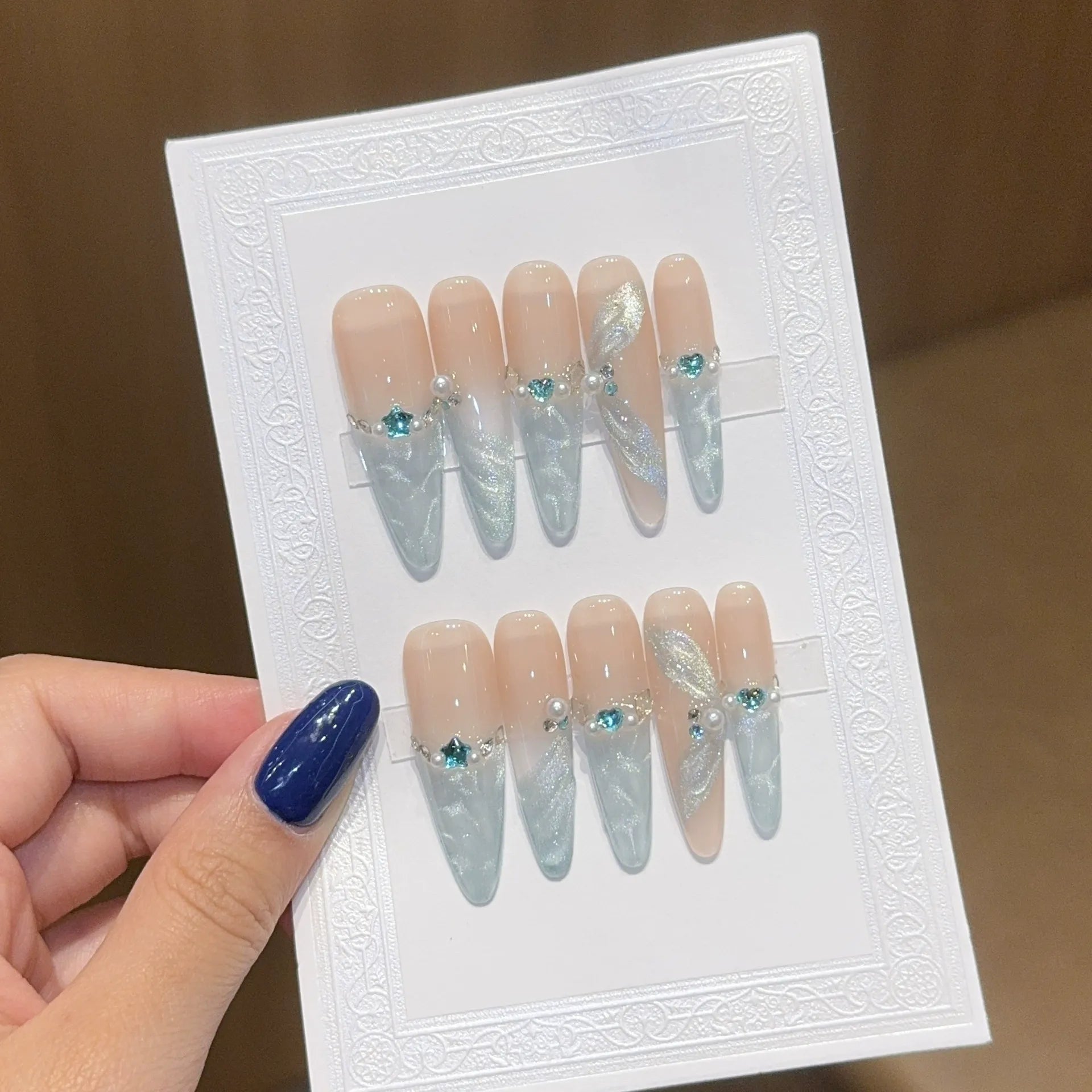 Handmade press-on nails, reusable.